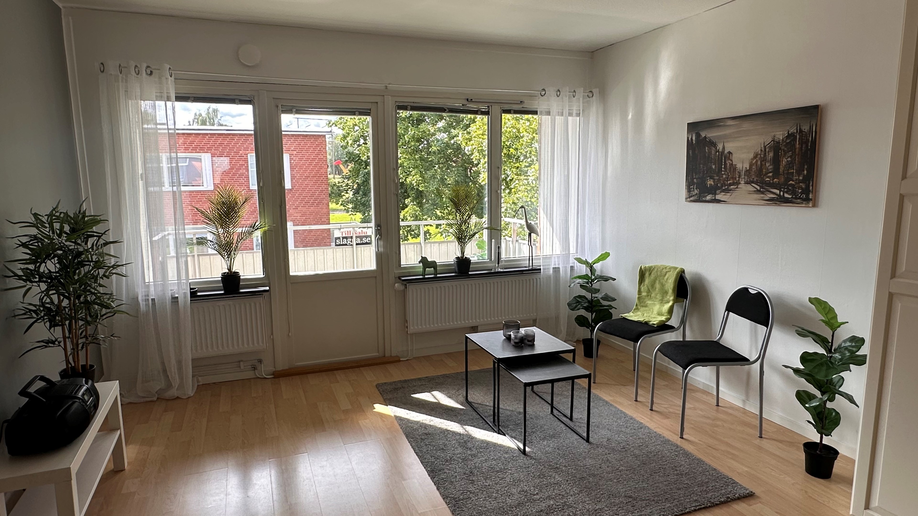 Vardagsrum med sovalkov