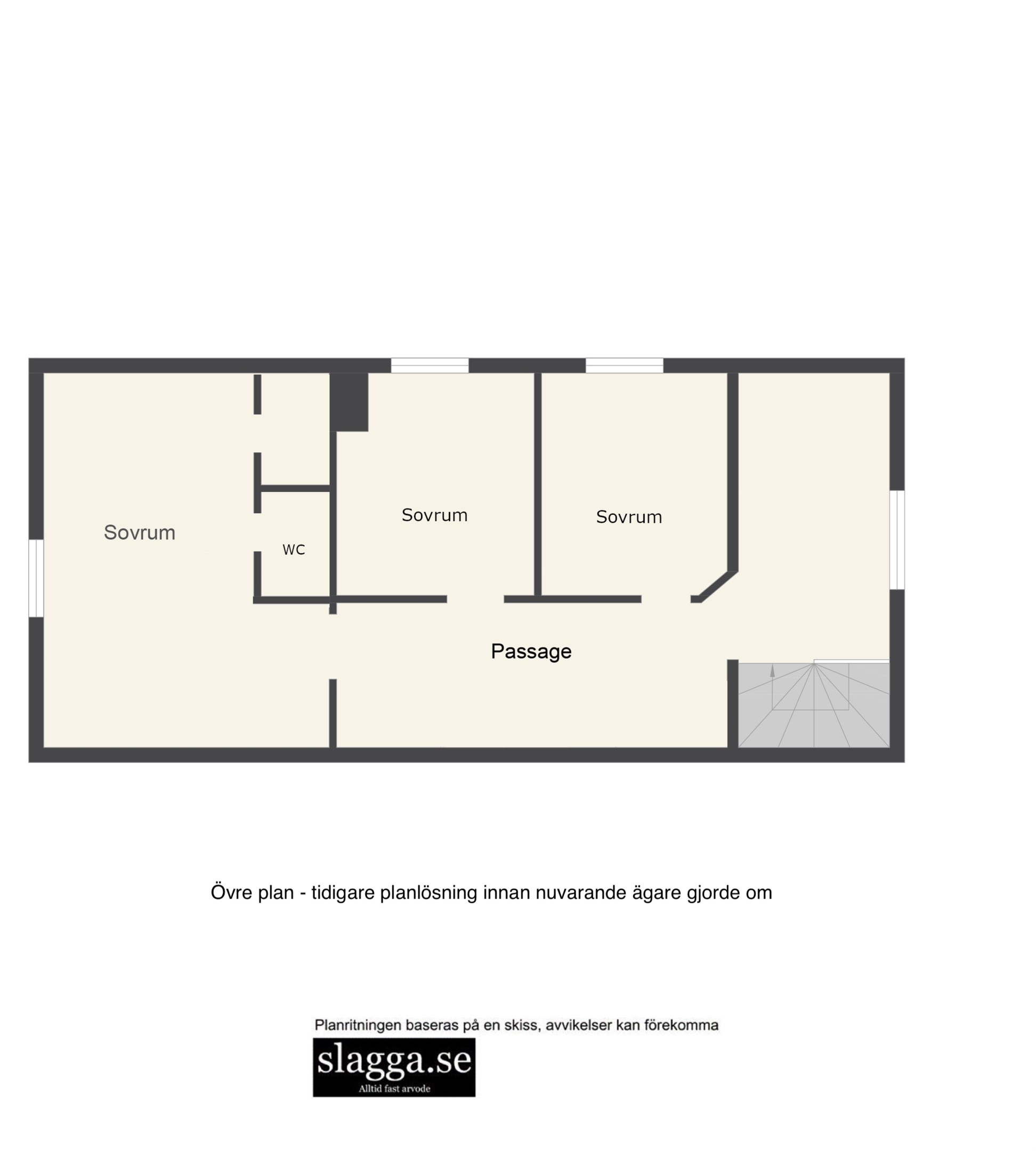 Övre plan - tidigare planlösning