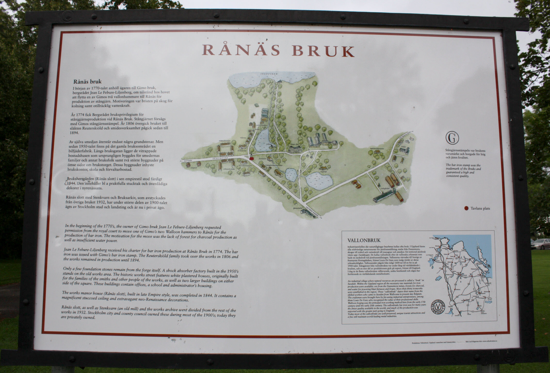 Rånäs Bruk infotavla