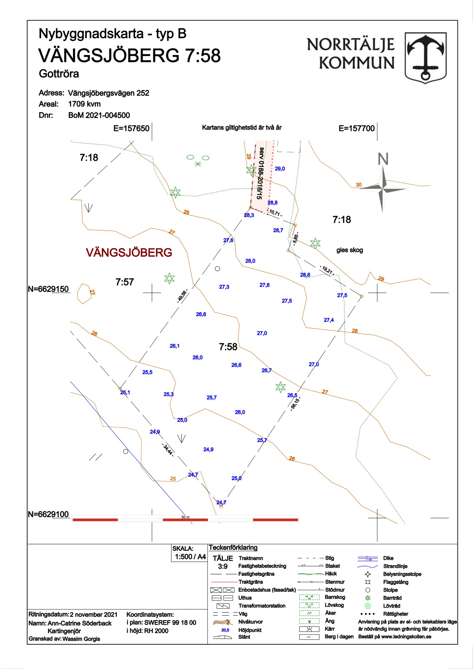 Nybyggnadskarta Vängsjöberg 7:58