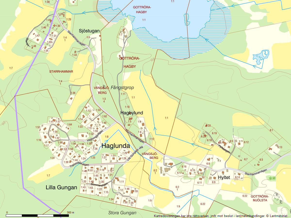 Översiktskarta Haglunda/Vängsjön med tomterna 1:11 & 1:12