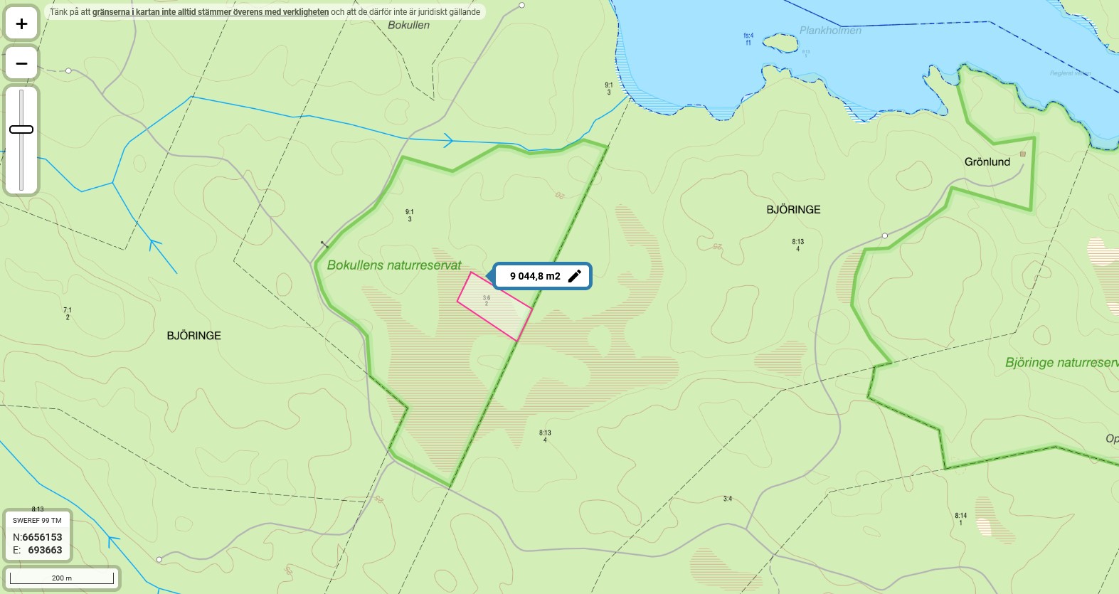 Ca 9000 kvm av marken är Naturreservat