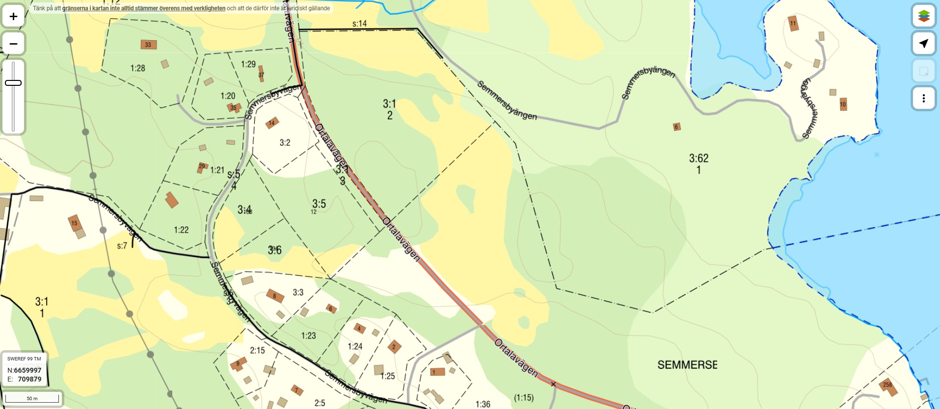 Tomtkarta Semmersby 3:4, 3:5 & 3:6