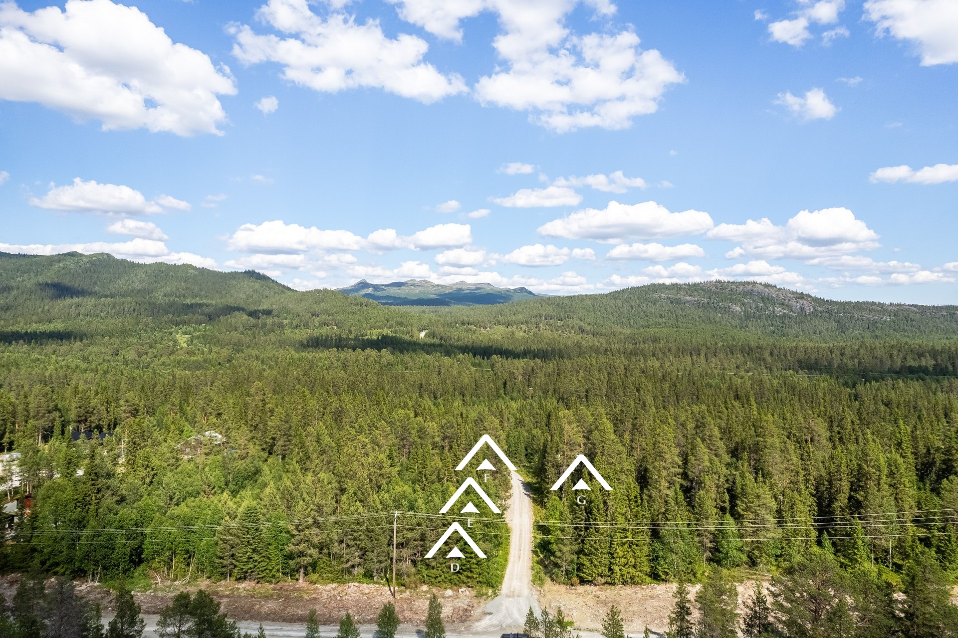 Tomter markerade med ungefärlig placering på bild