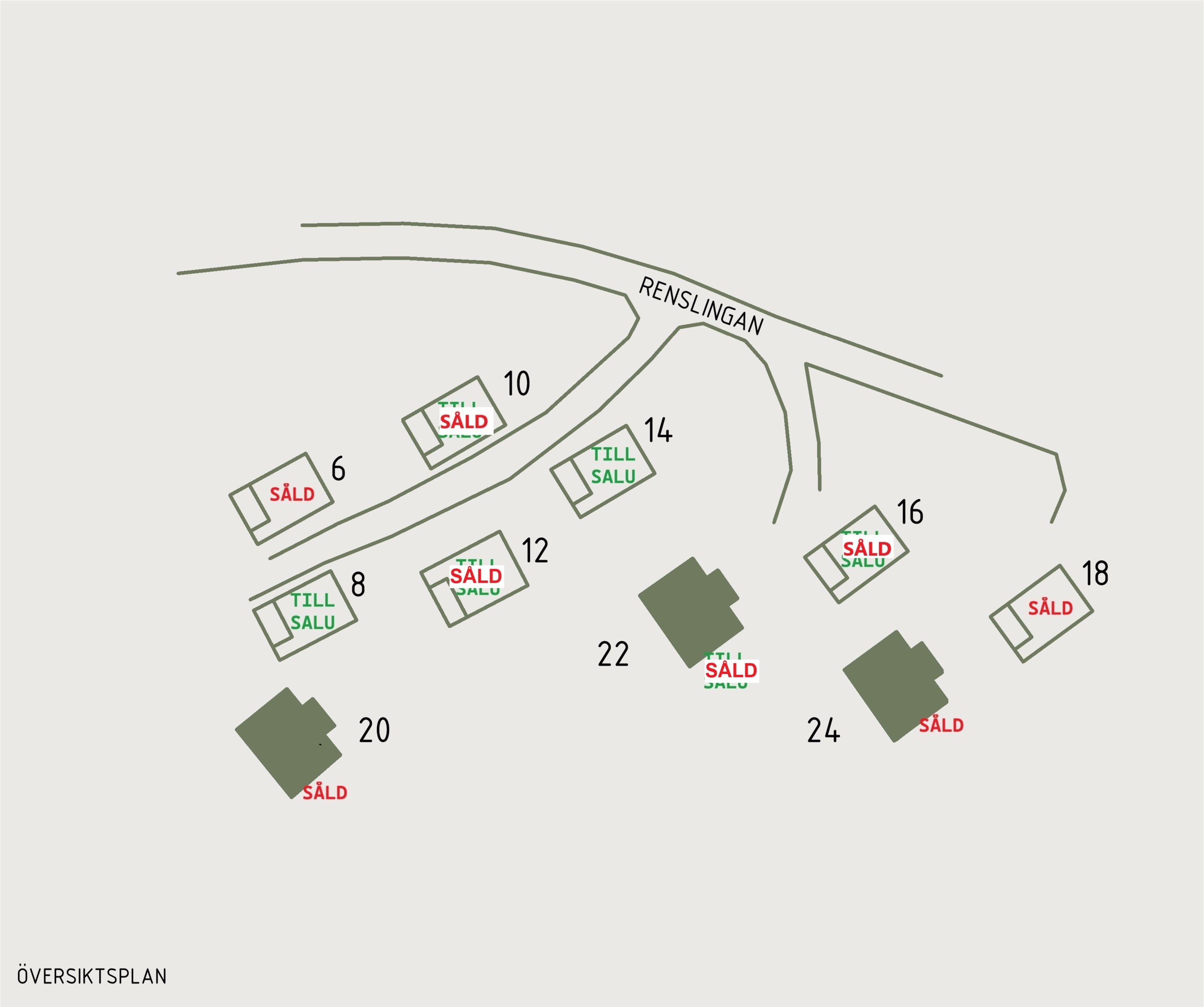 Översiktsbild med "såld" markeringar