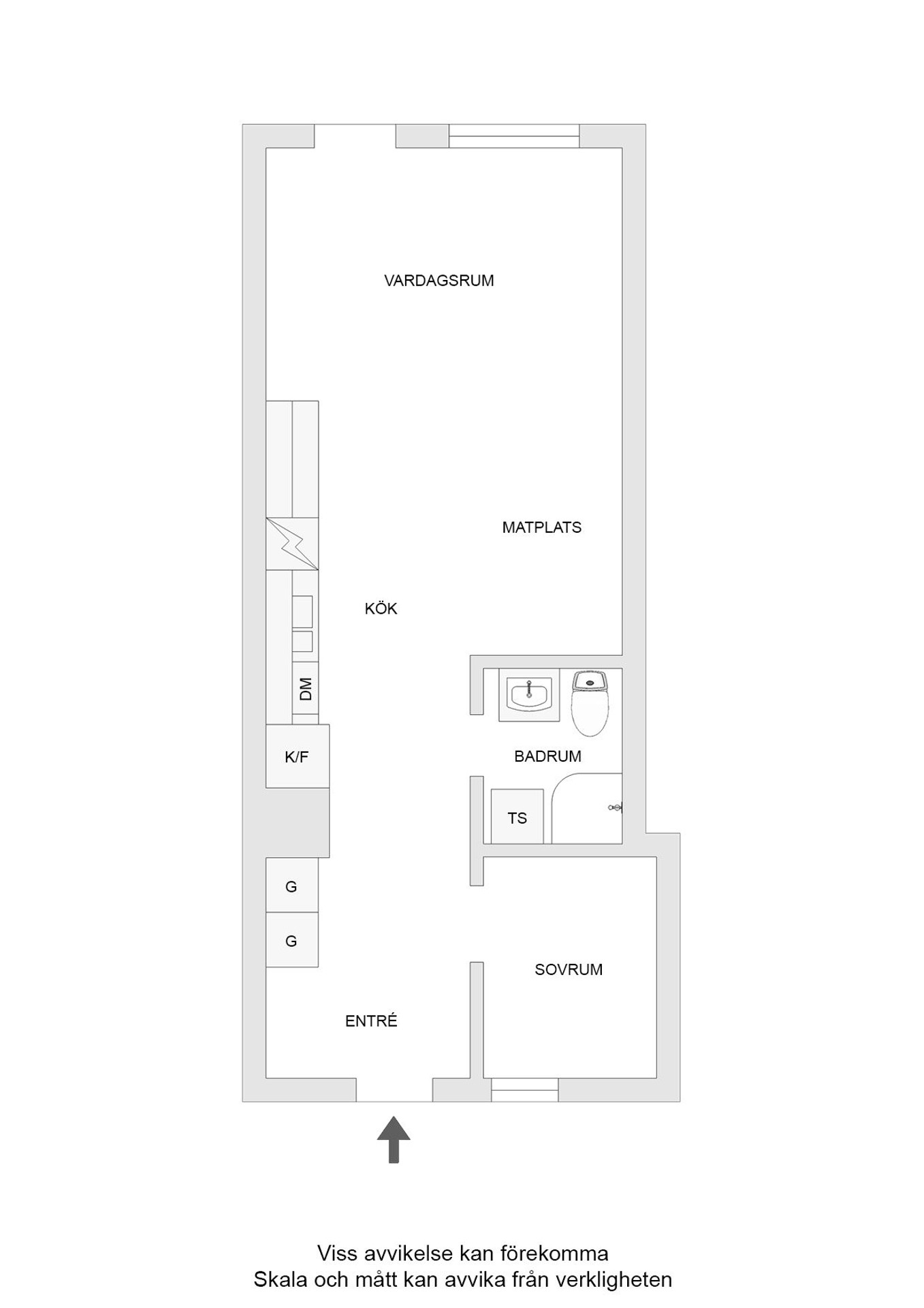 Planritning (lgh D42 är spegelvänd jämfört med denna ritning)