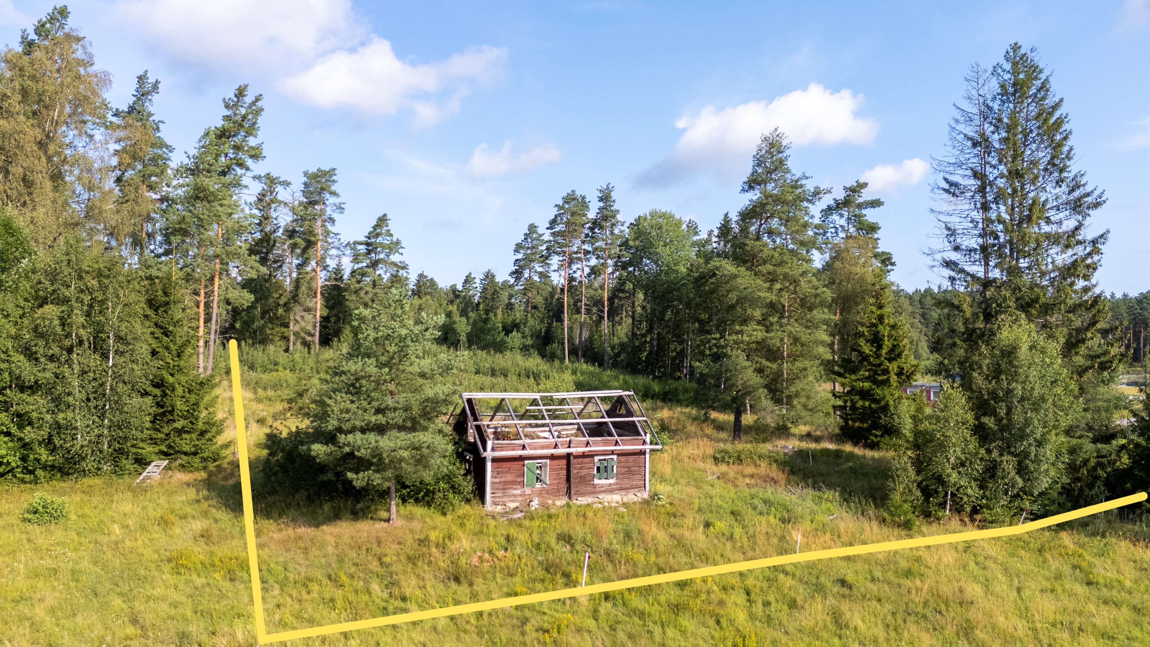 Fastigheten. Tomtgräns är inte exakt