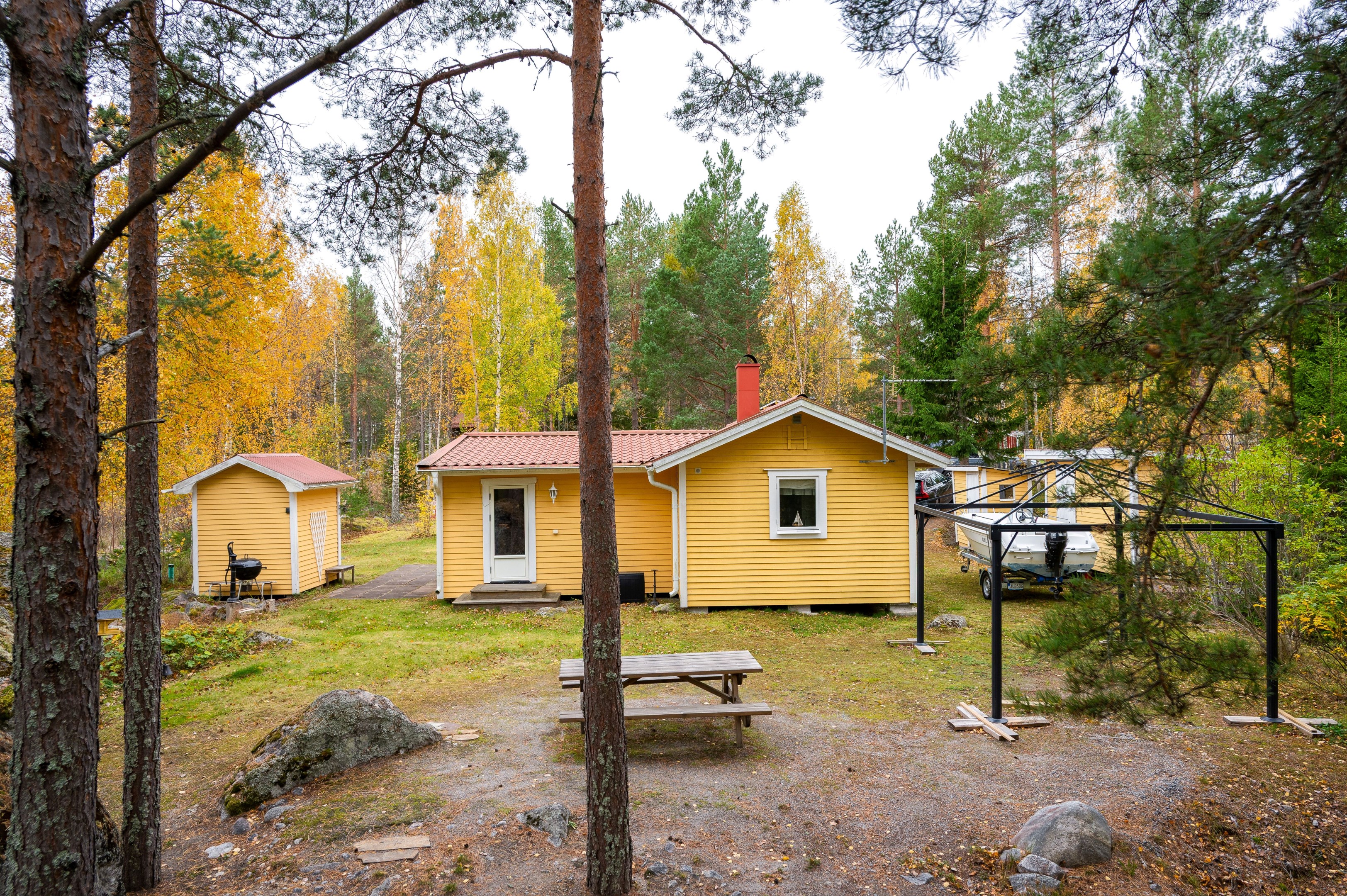 Fastigheten angränsar skogsparti