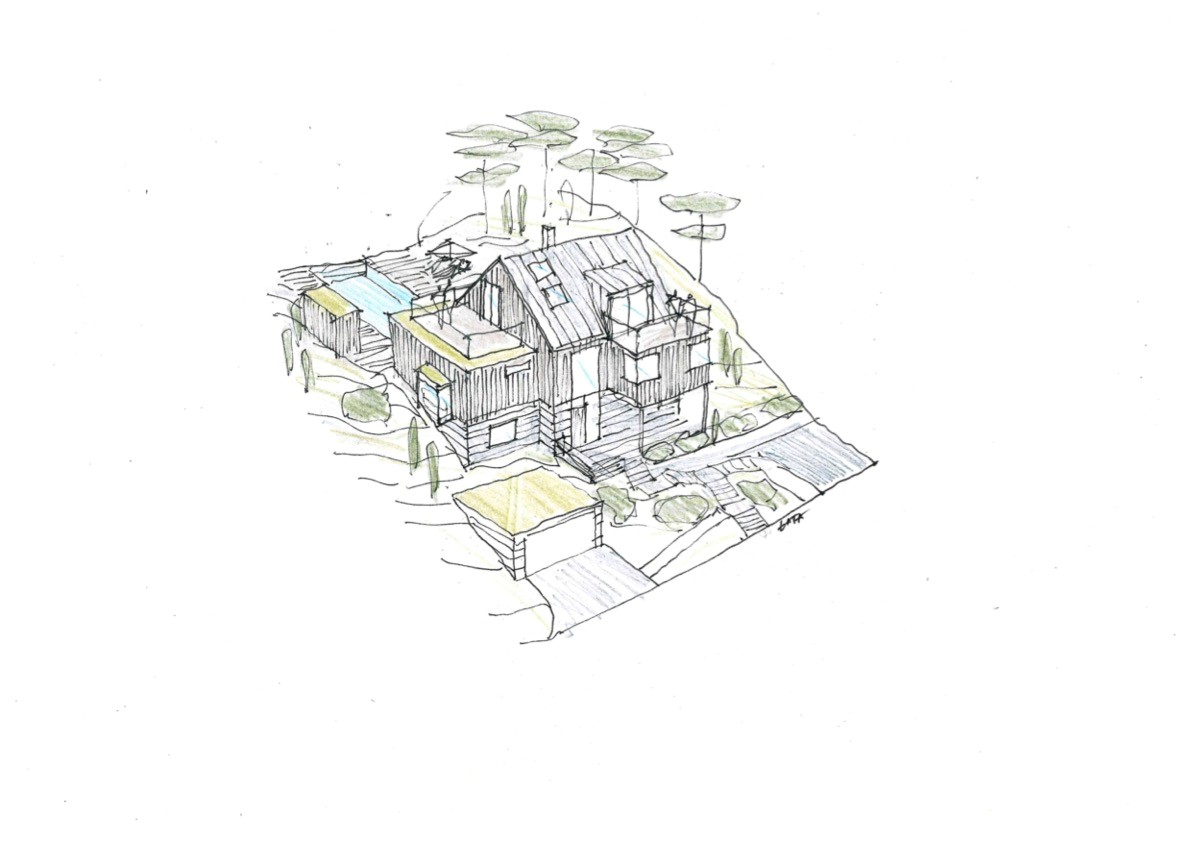 Förslag på hus och trädgård