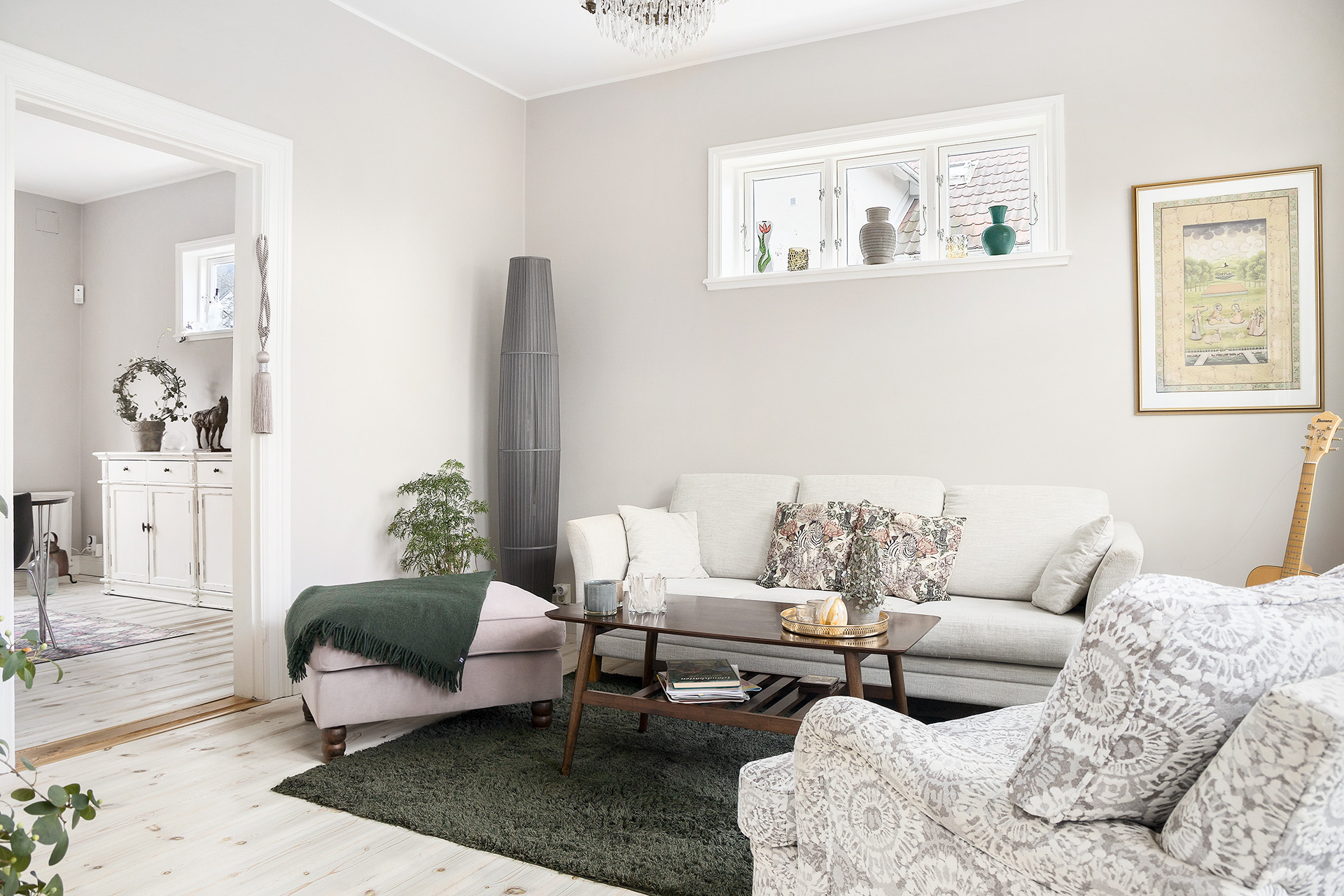 Ljus från tre värderstreck i ditt vardagsrum