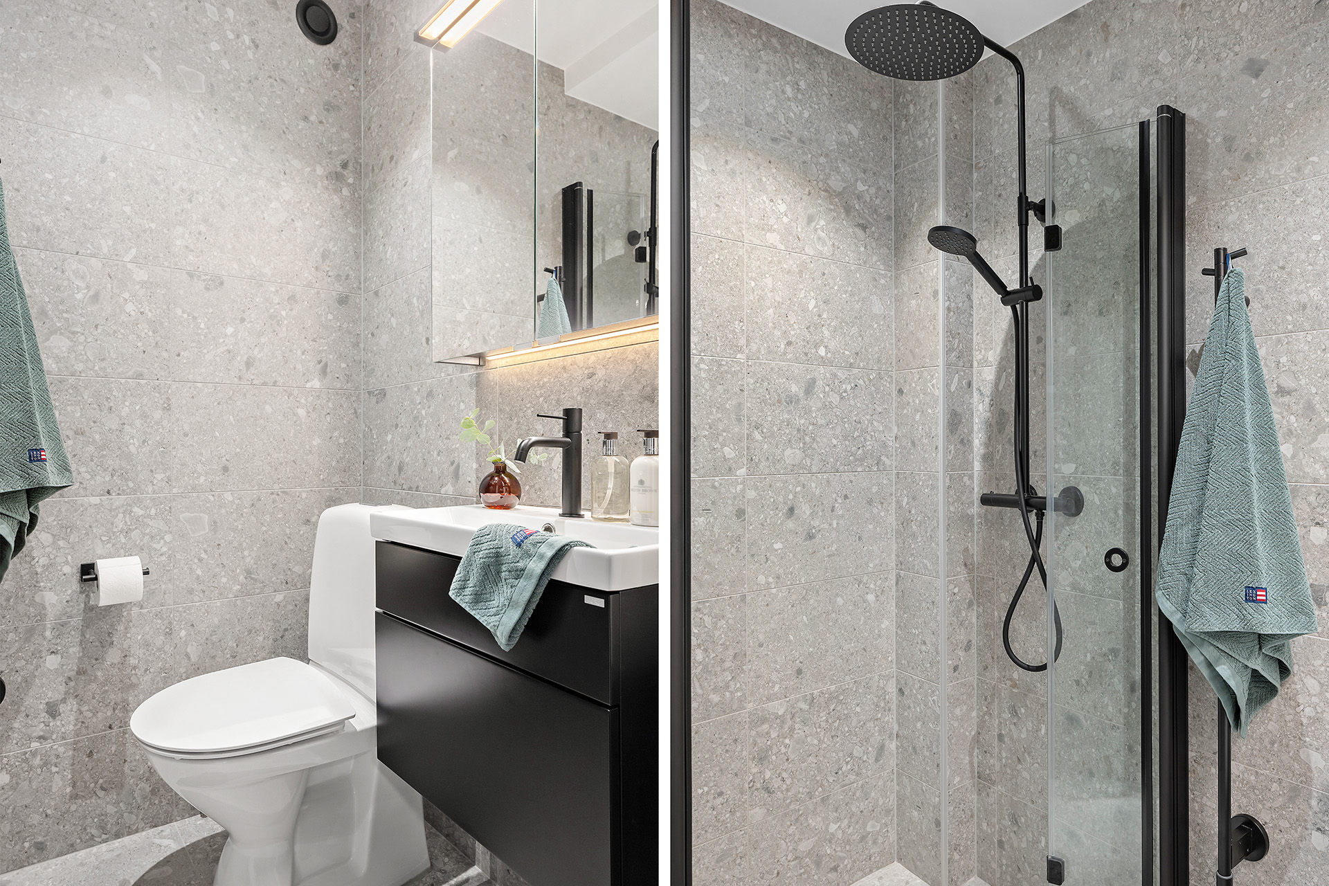 Nyrenoverat badrum i modern stil