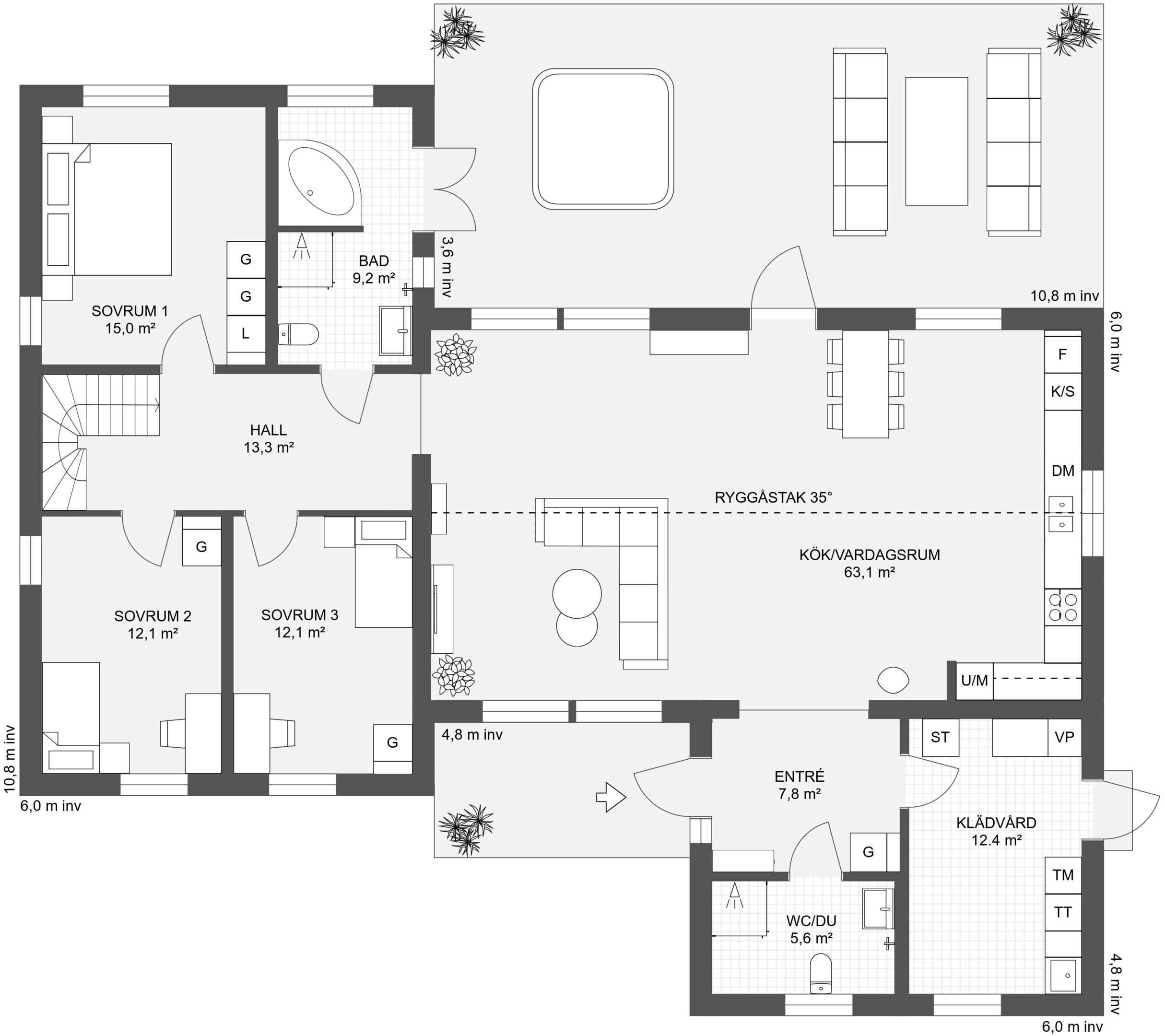 Entréplan (extrautrustning ingår ej)