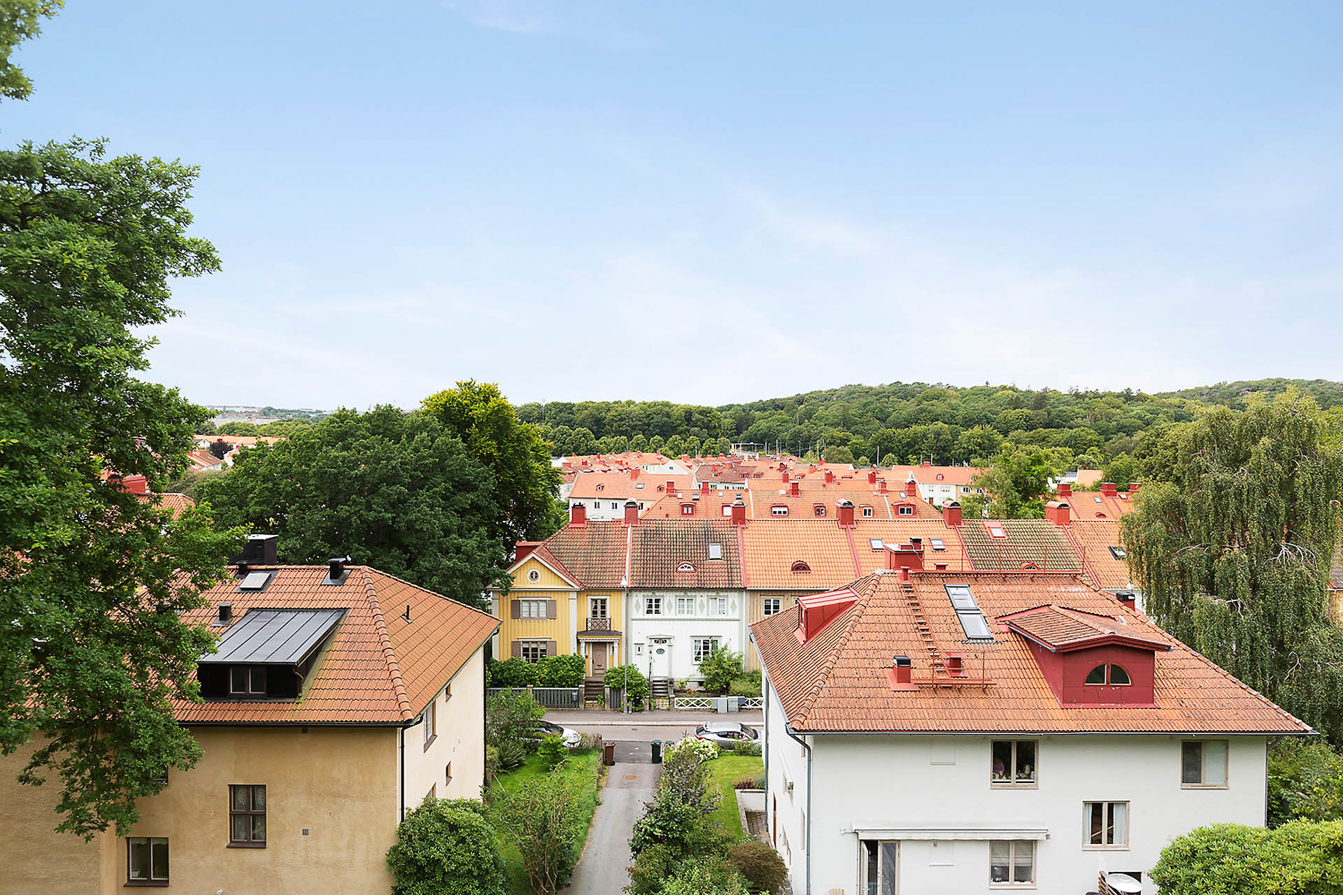 Härlig utsikt över Änggården och Slottsskogen