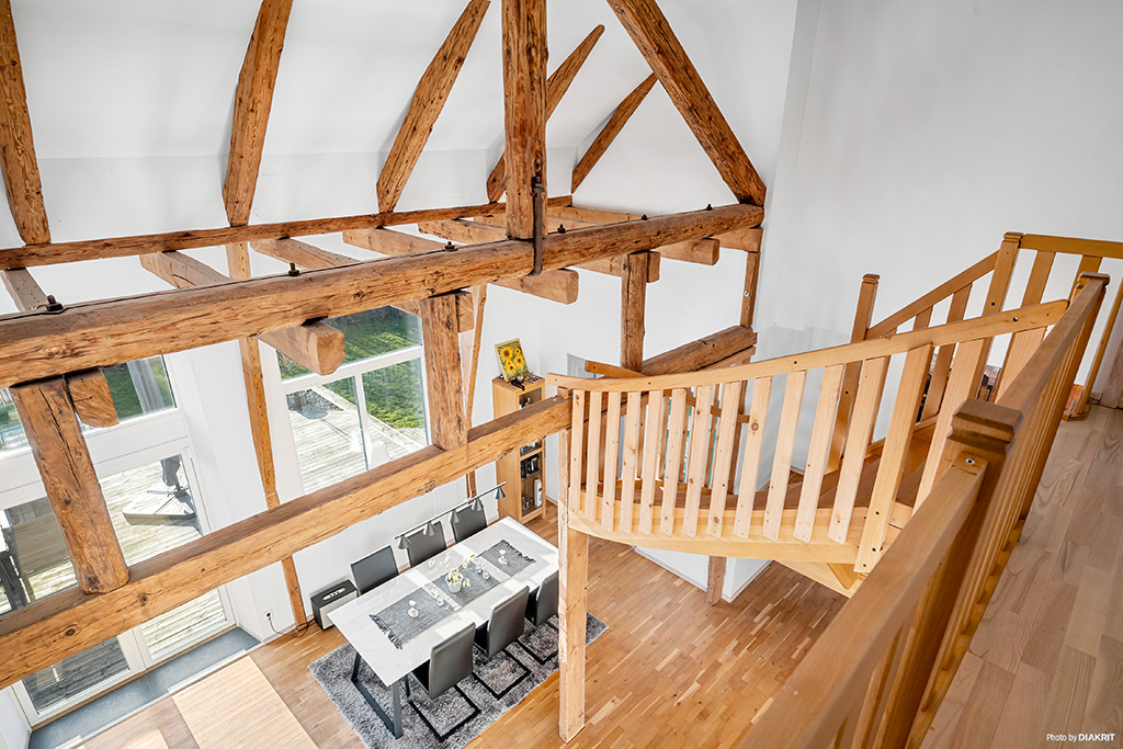 Öppet mellan plan 1 och 2