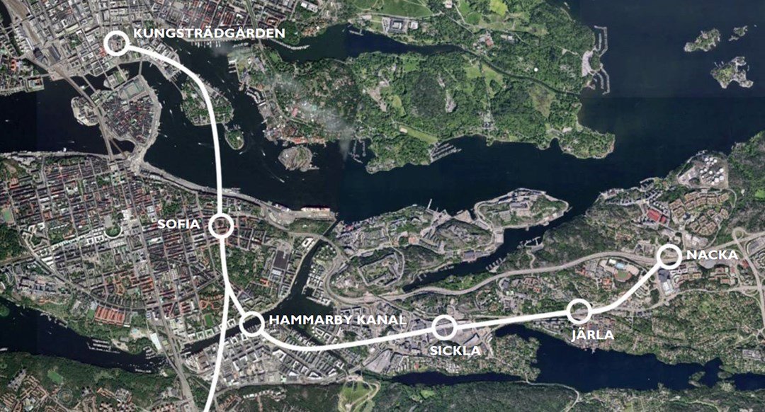 Planerad tunnelbana till Nacka, uppgång vid Alphyddan!
