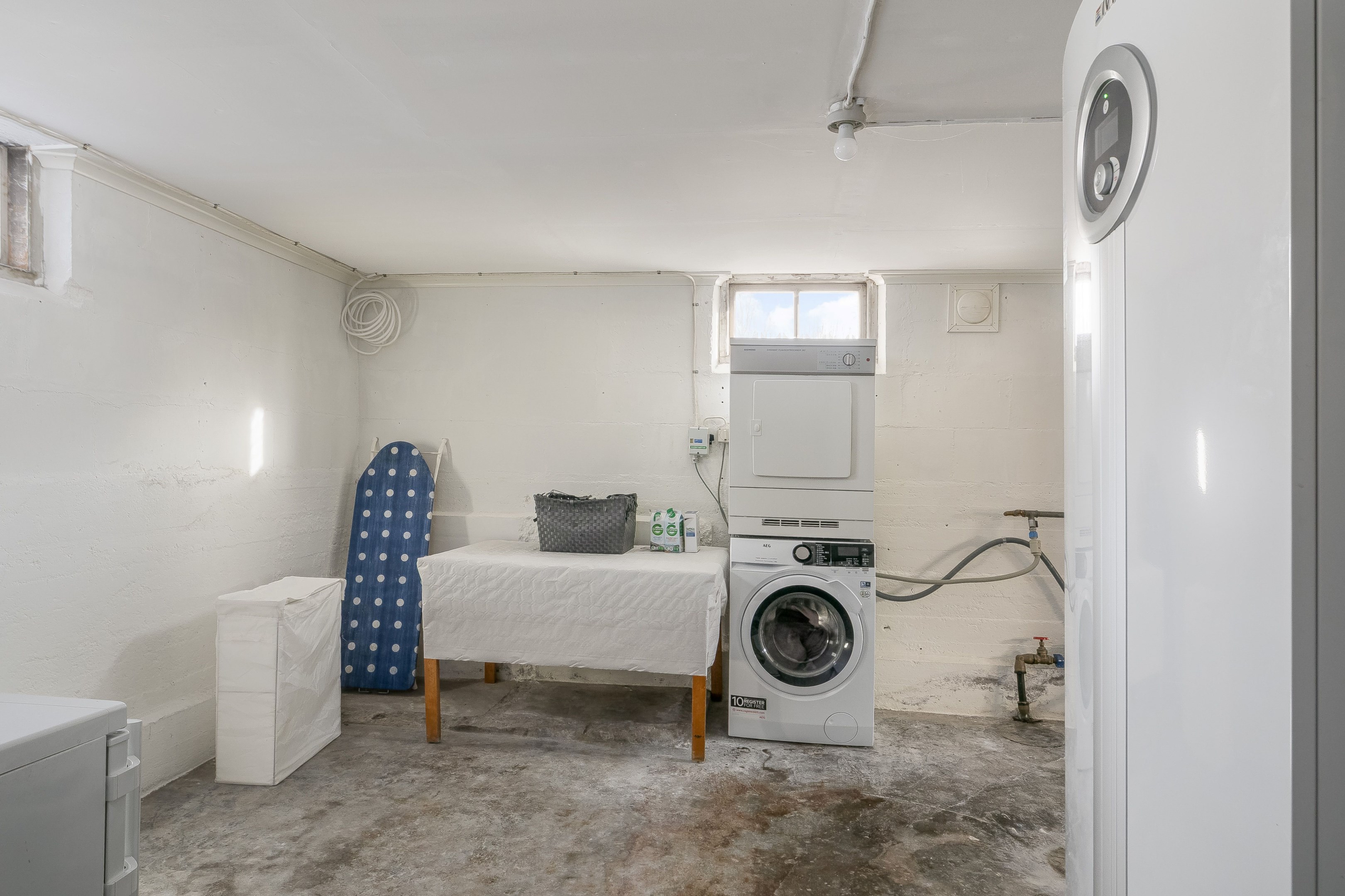 Tvättavdelning och pannrum