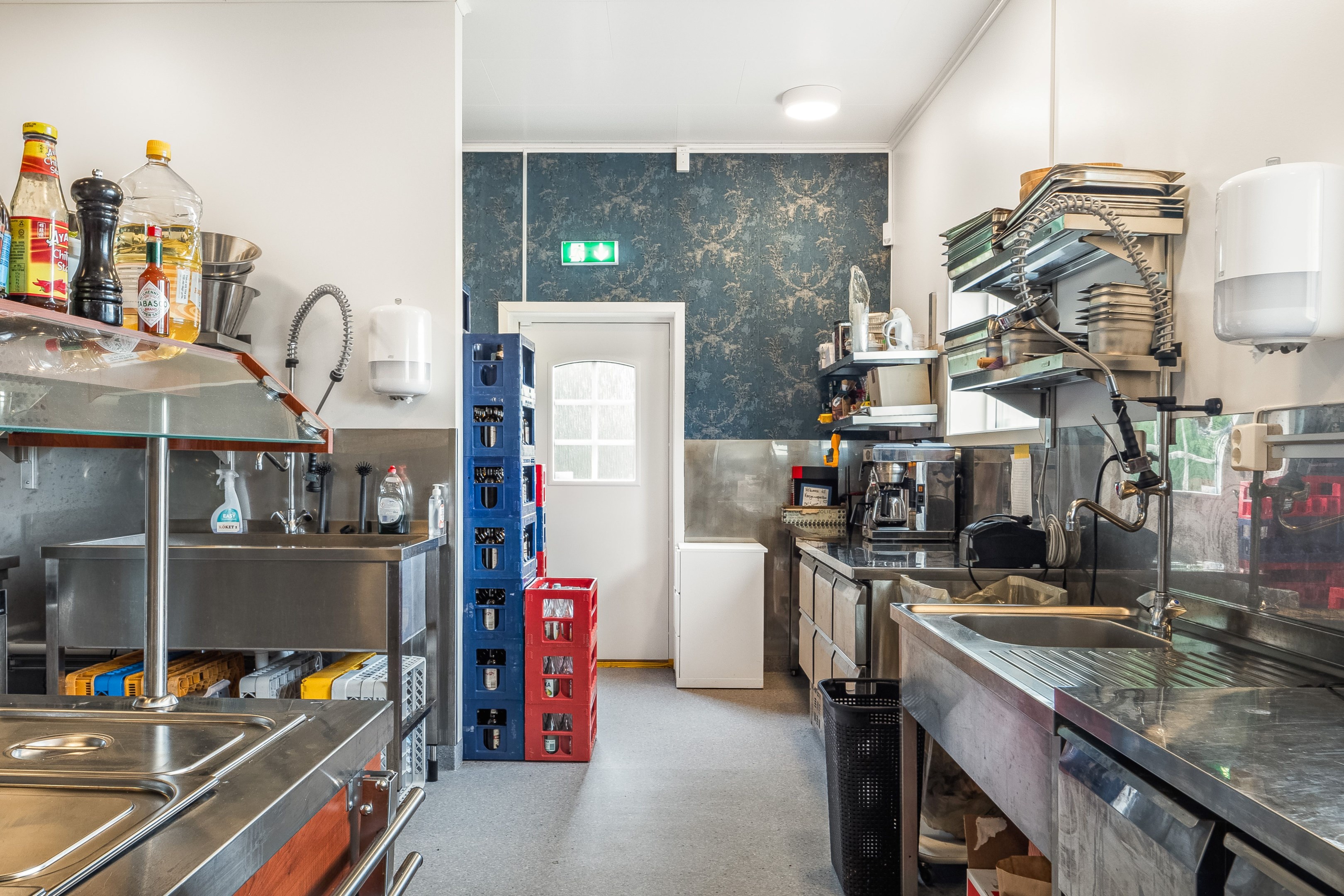 Restaurangkök i nya byggnaden
