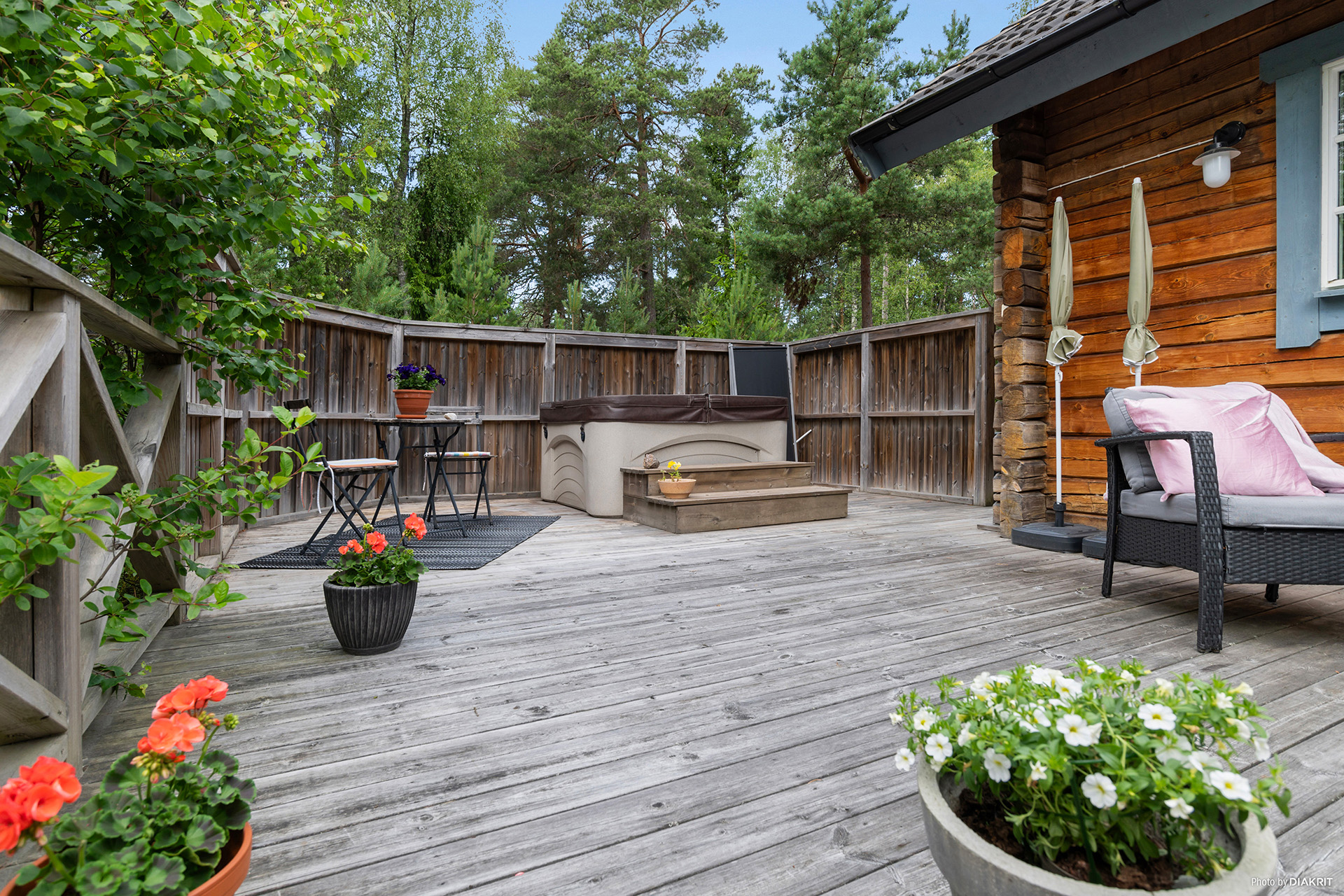 Helt insynsskyddad med spabad