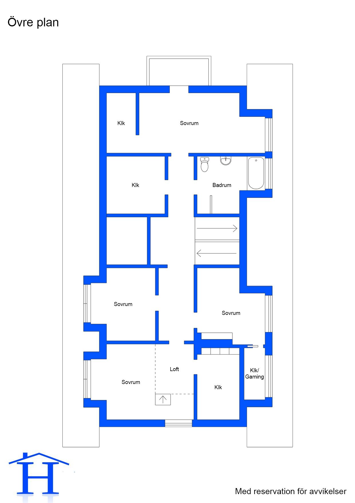 Planritning övre plan