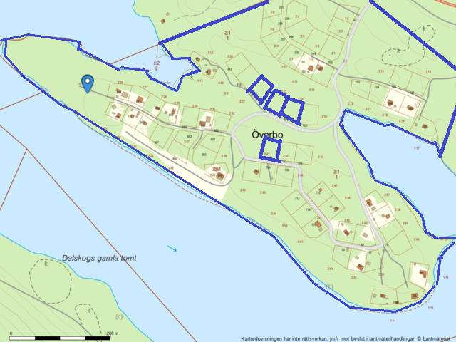 Fastighetskarta, 4 st tomter