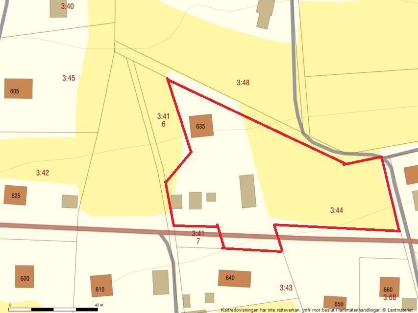 Markerad fastighetskarta