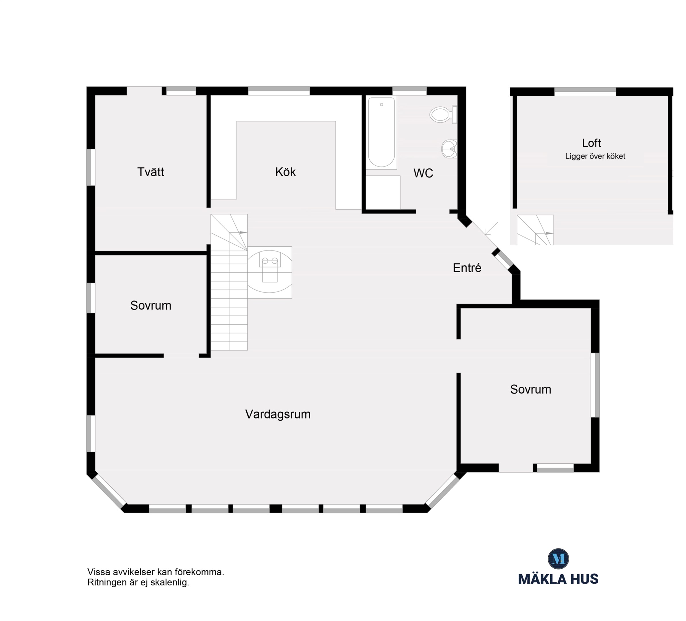 1-planshus med loft