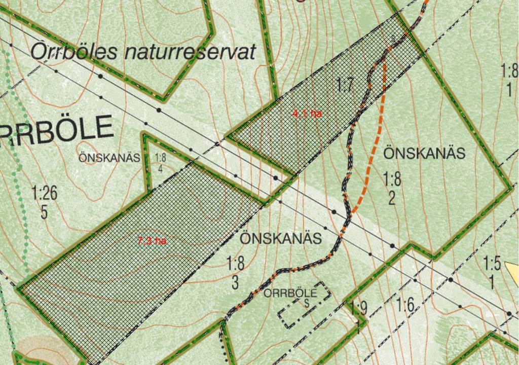 Lågupplöst Lågupplöst De 11,4 ha av fastigheten som är naturreservat