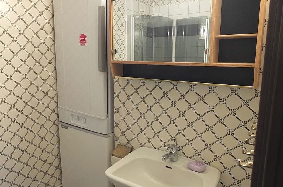 Badrummen i Hemfjällsbyn är under renoverimg