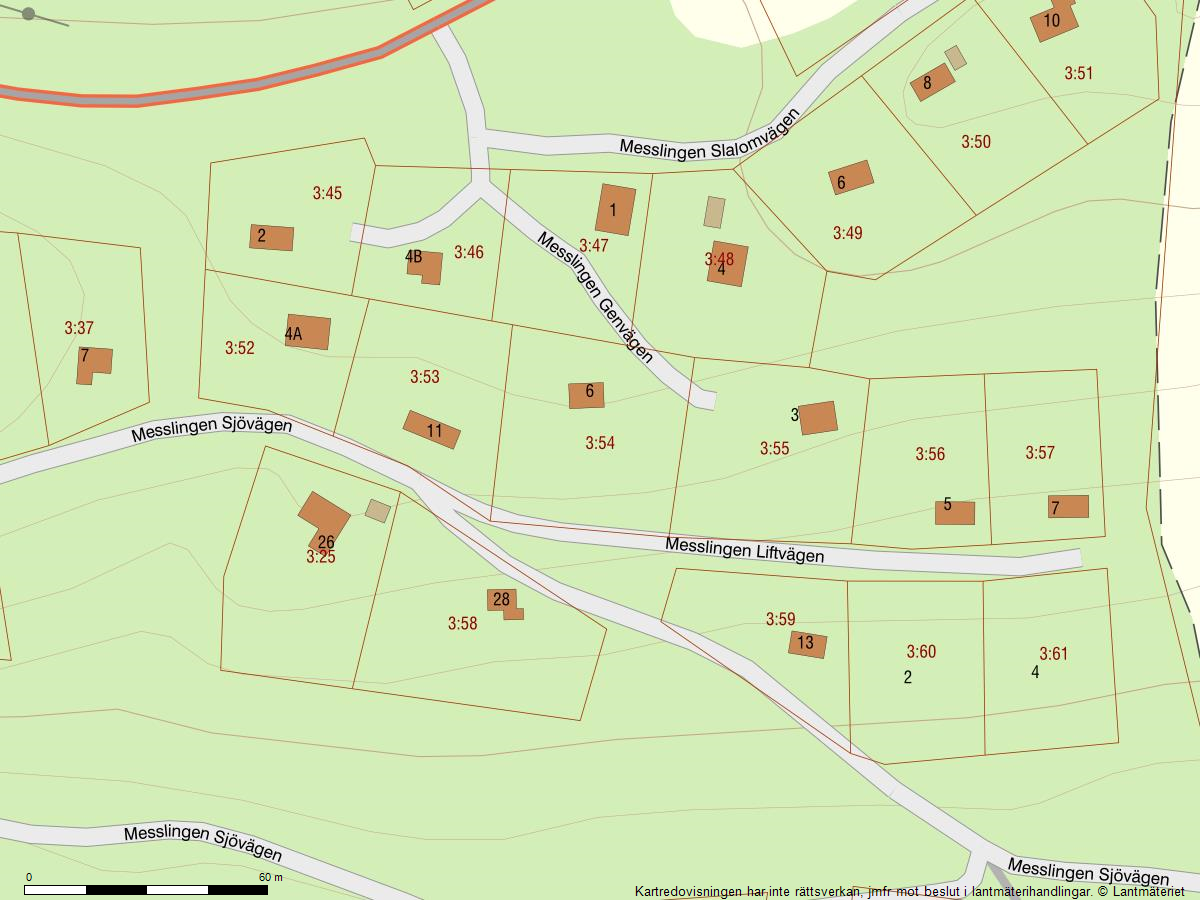 Fastighetskarta Härjedalen Messlingen 3:54