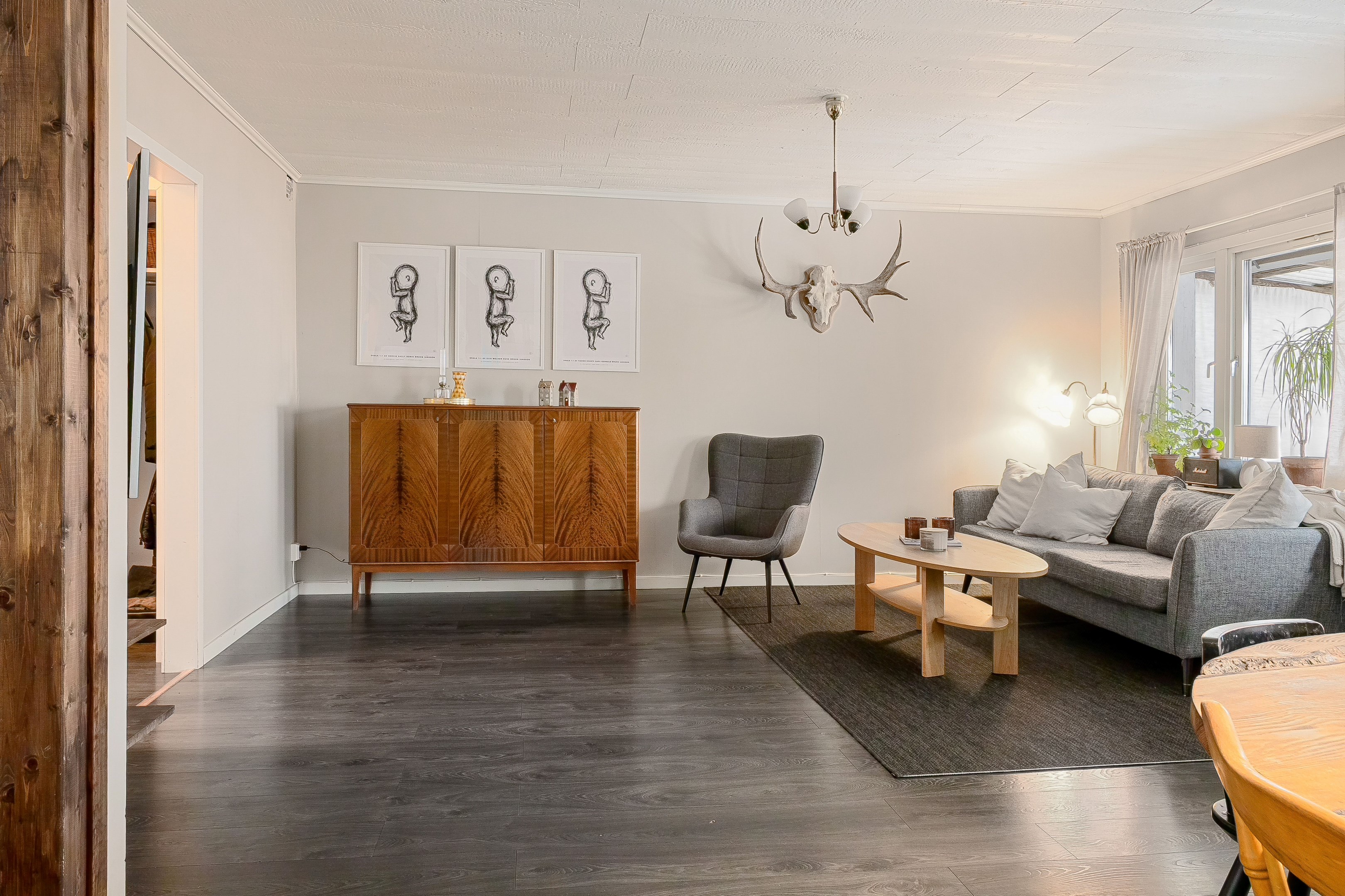 Allrum med vardagsrums del