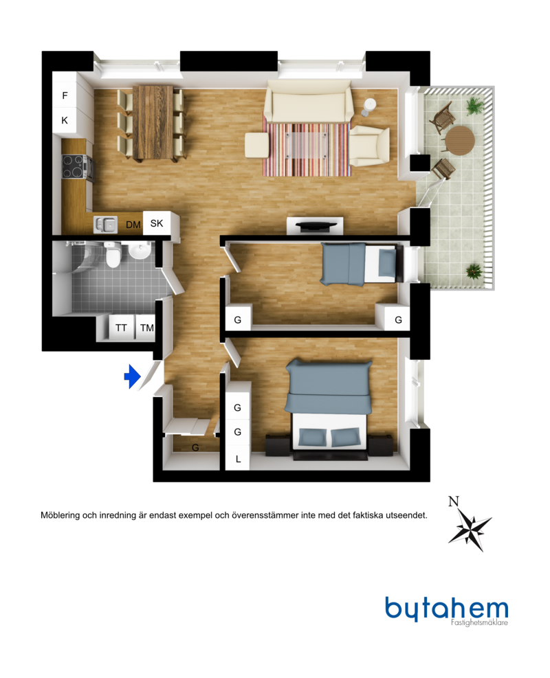 Plan i 3D med möblering