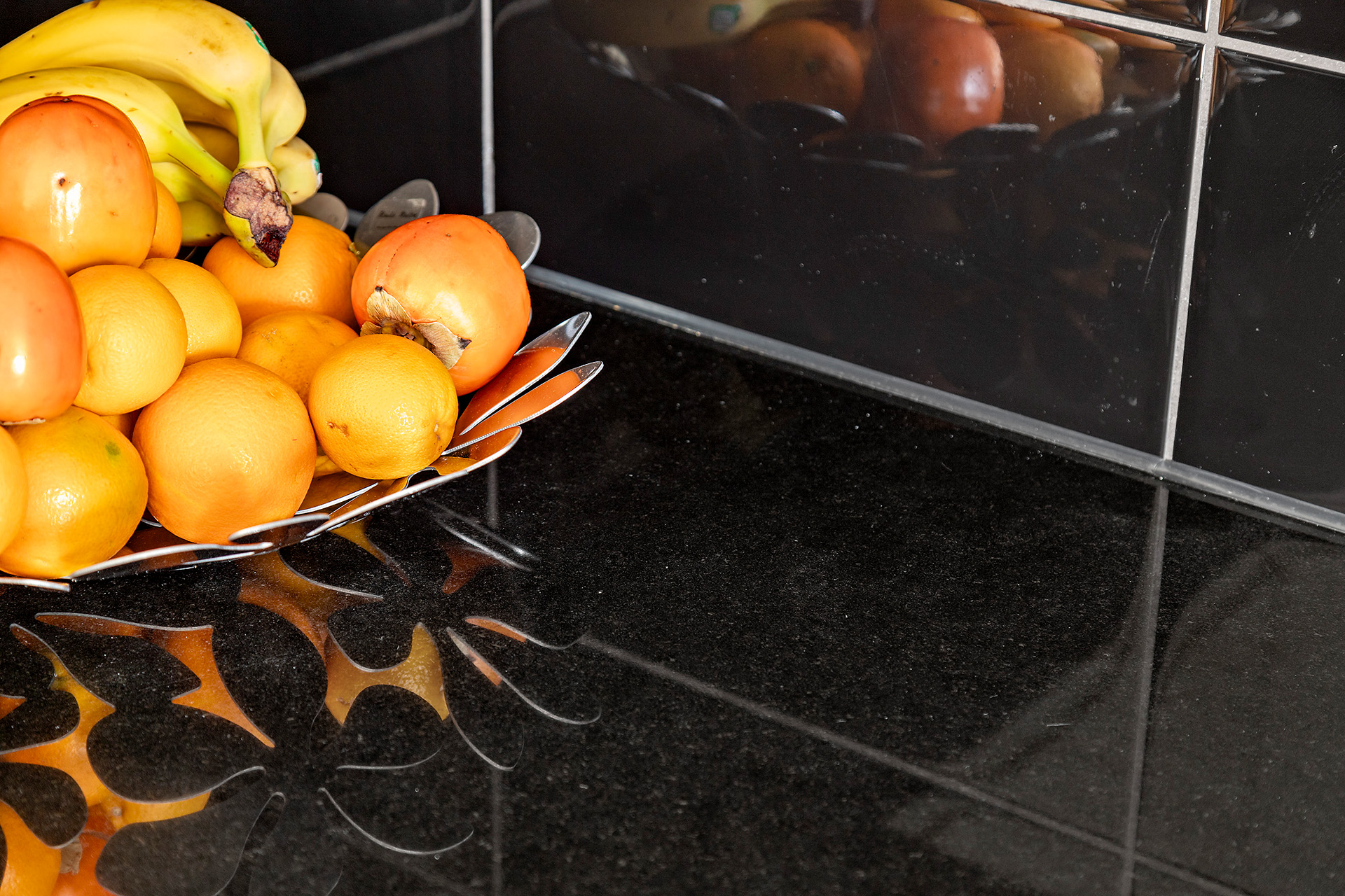 Bänkskiva i svart granit