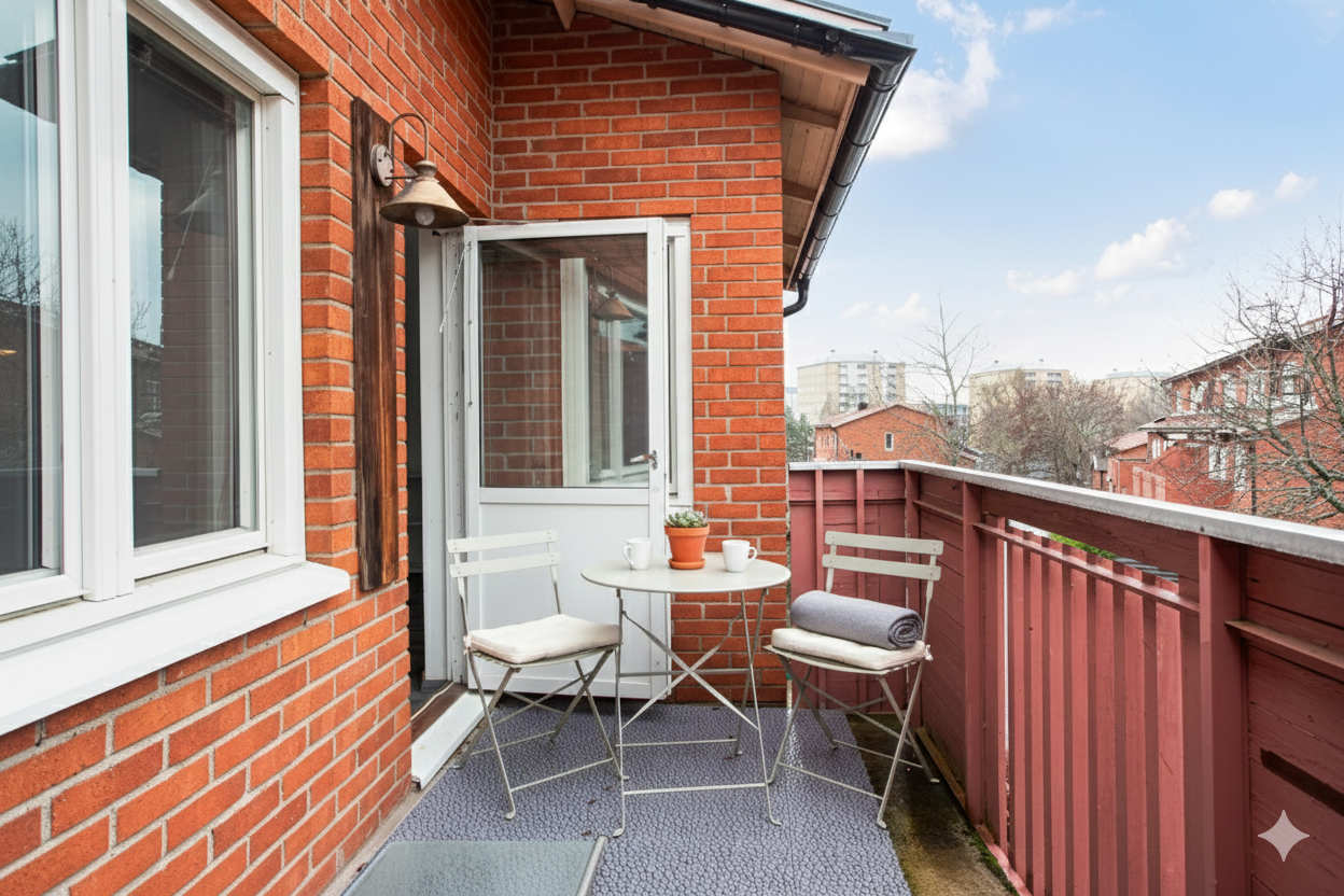 Balkong från vardagsrum