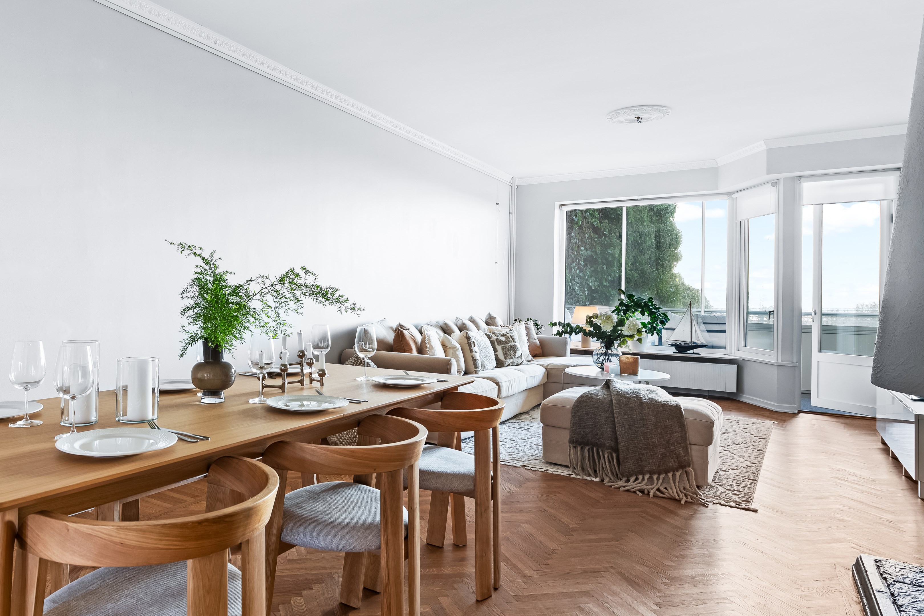 Vackert fiskbensparkett