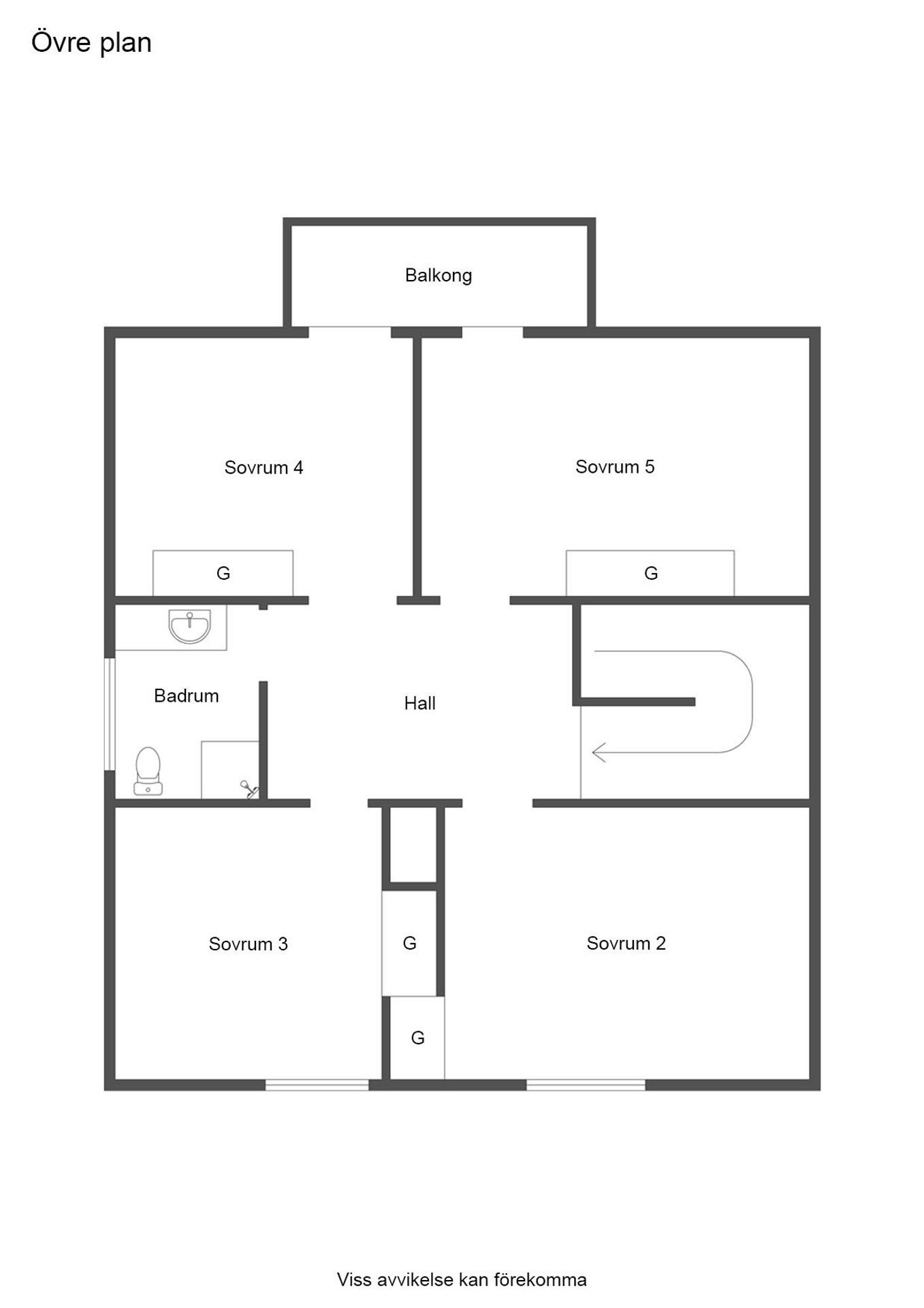 Planritning övre plan