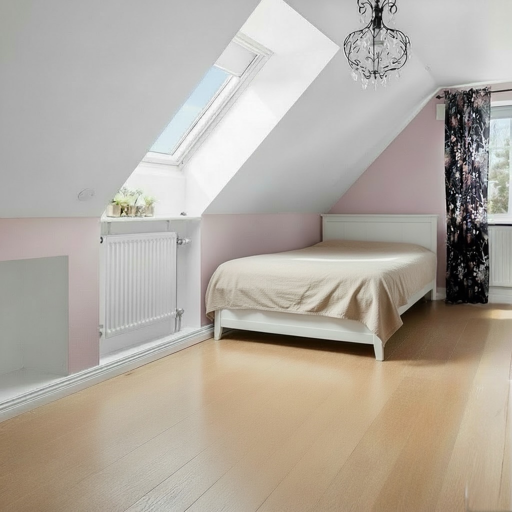 Sovrum -2 lika stora sovrum direkt till höger från trappan upp till ovanvåningen.