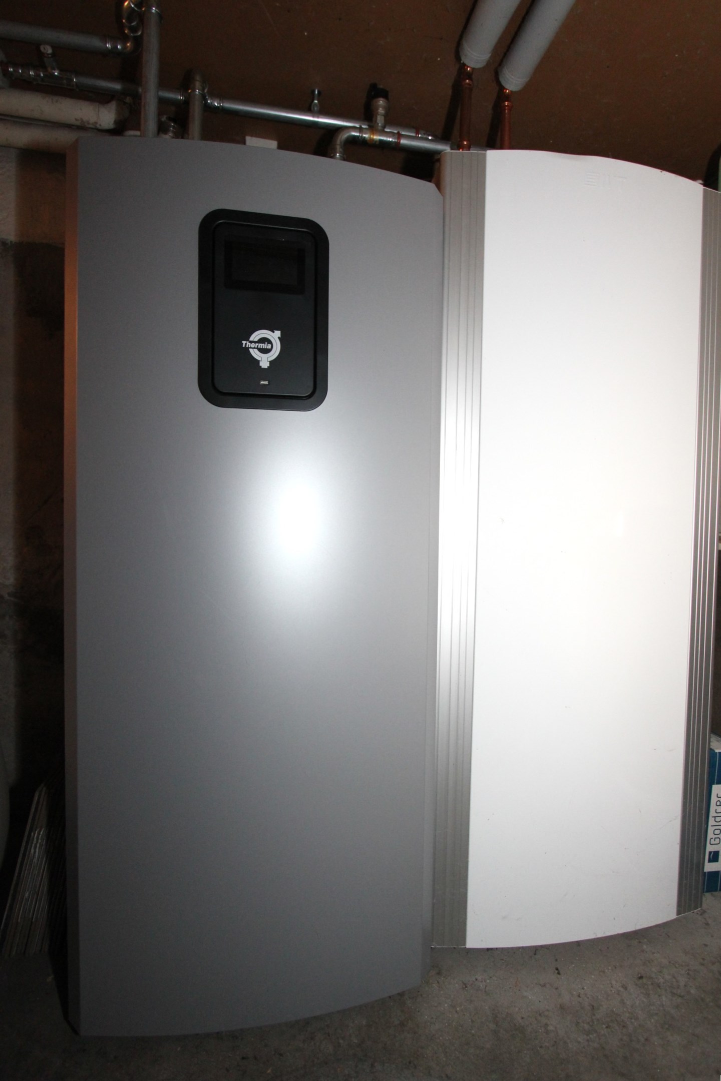 Pannrum med nya bergvärmen