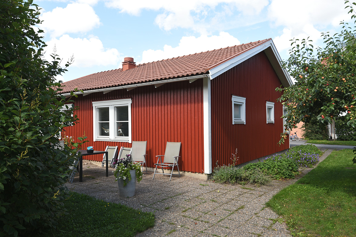 Föreningshuset med en gemensam uteplats