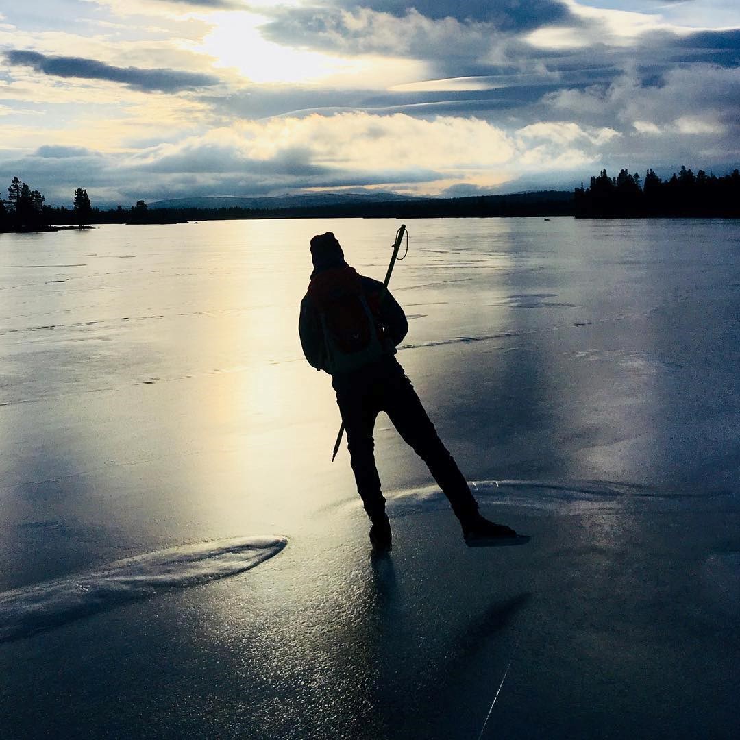 Skridskoåkning, sjön Vattnan