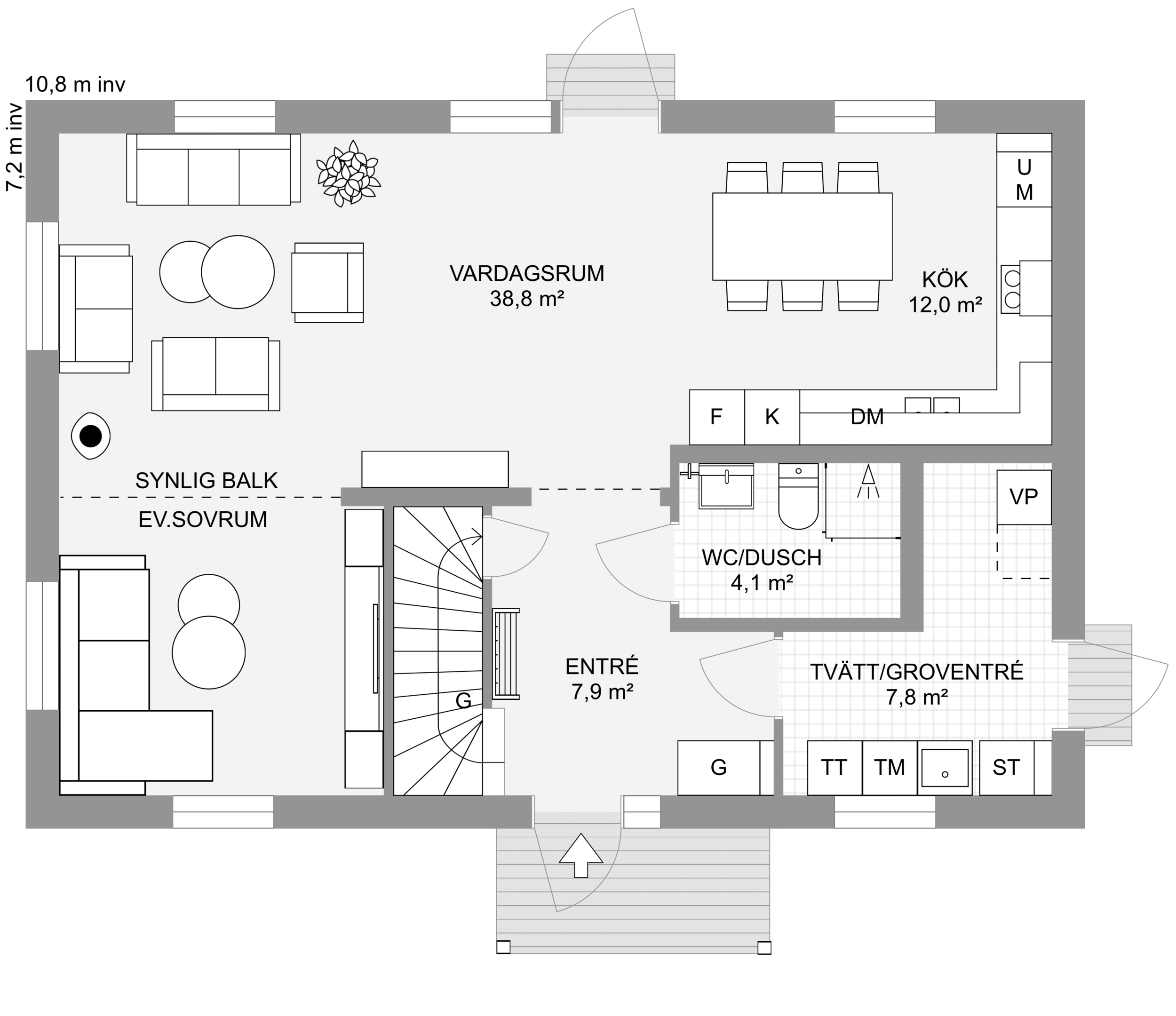 Smultronstället - 156 - Bottenplan - 2D Floor Plan
