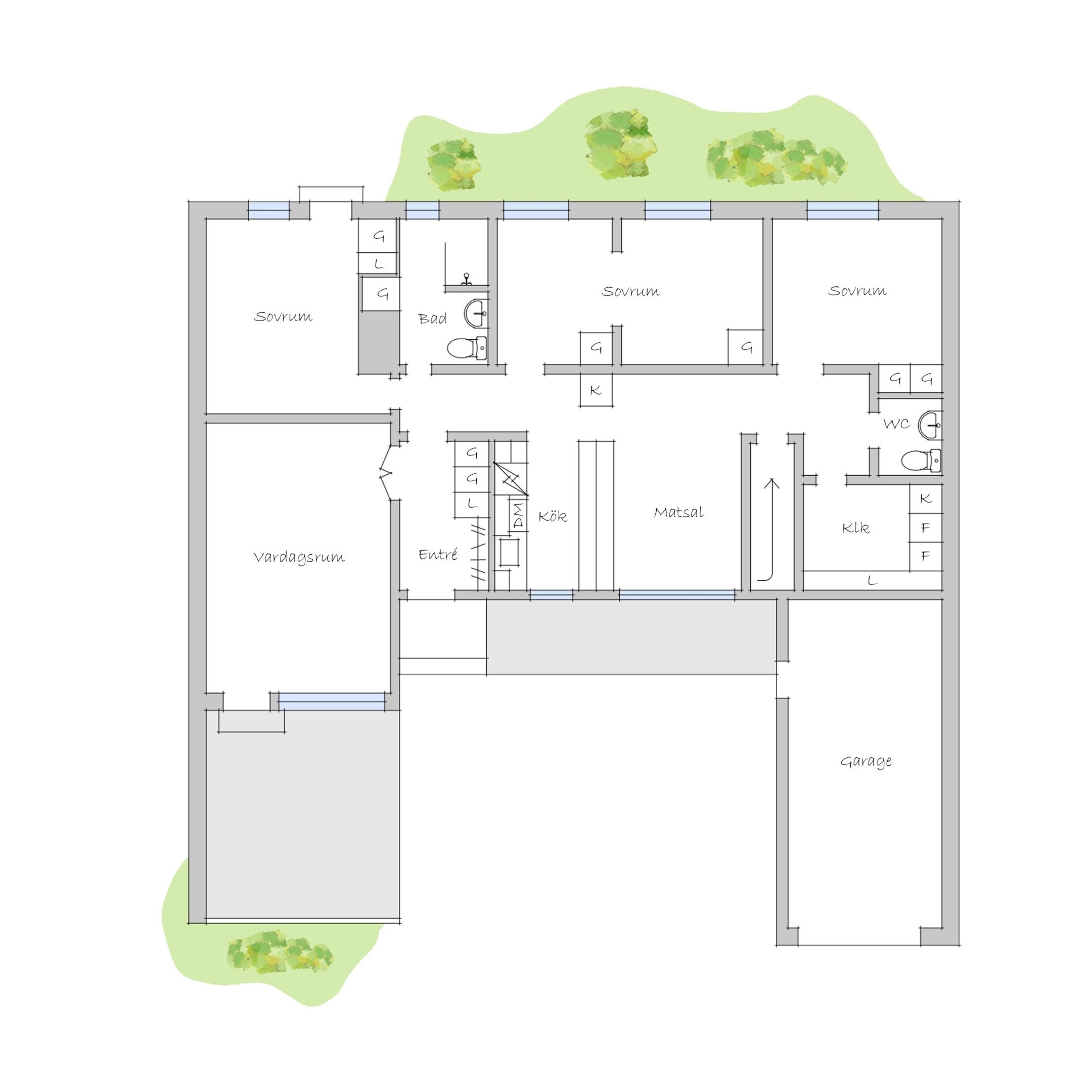 Planritning entréplan