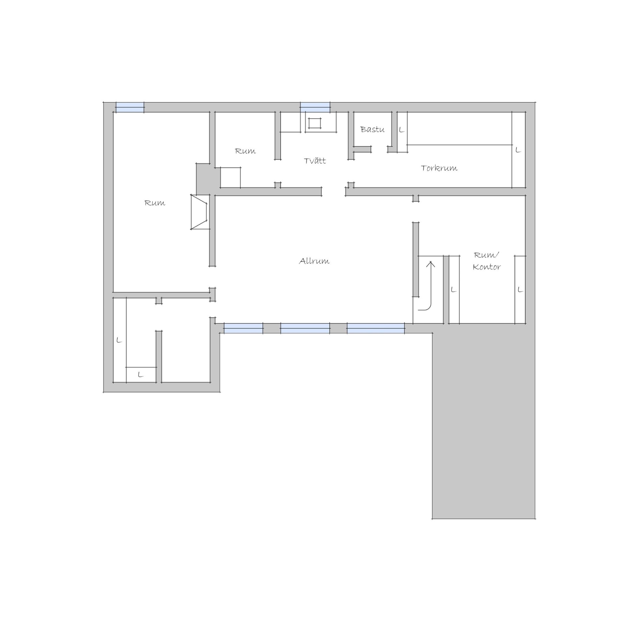 Planritning källare