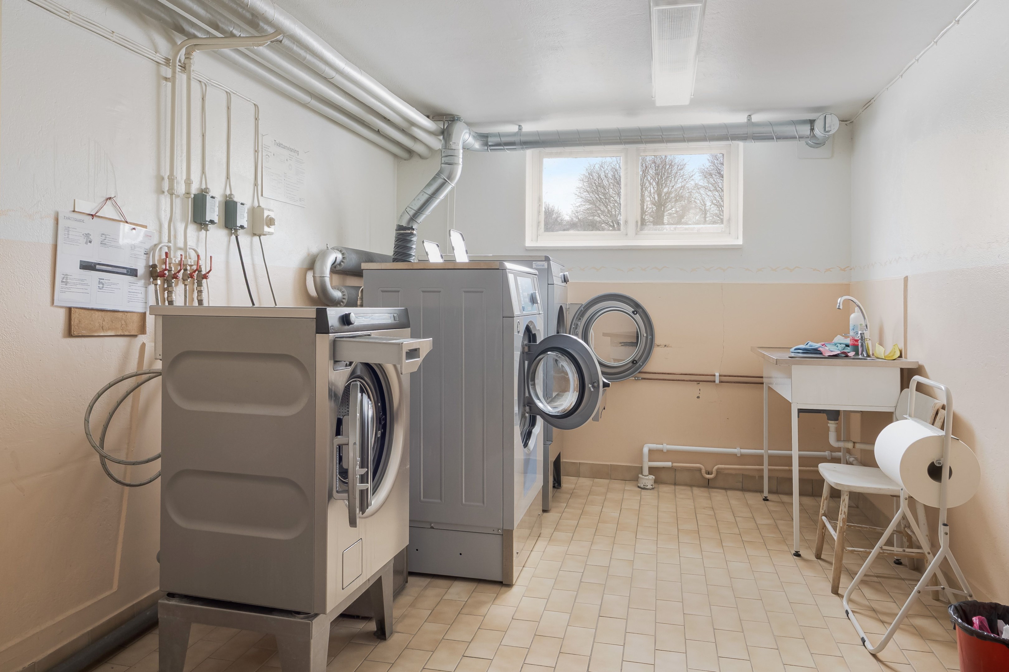 Tvättstuga i källarplan