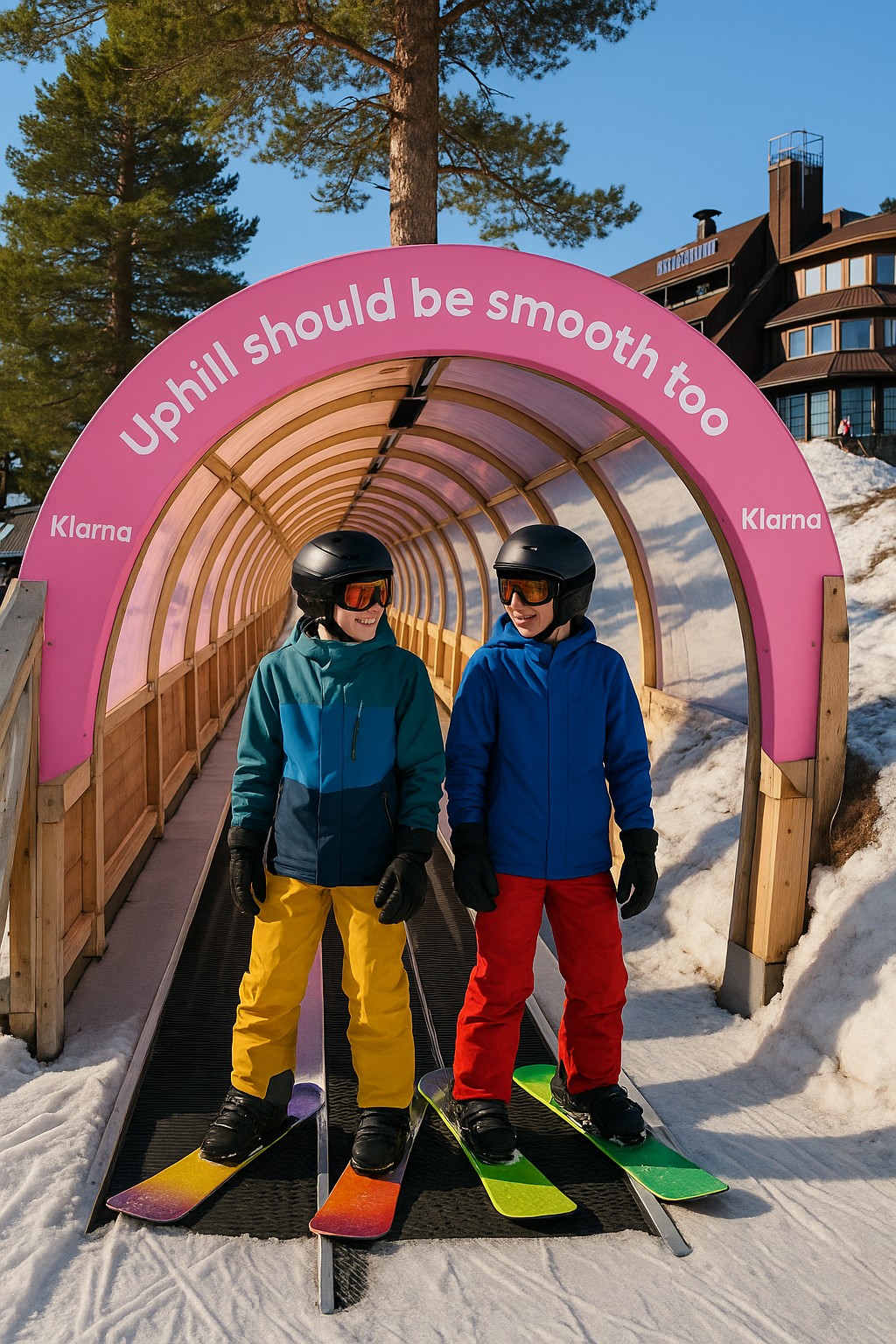 Pojkar åker baklänges