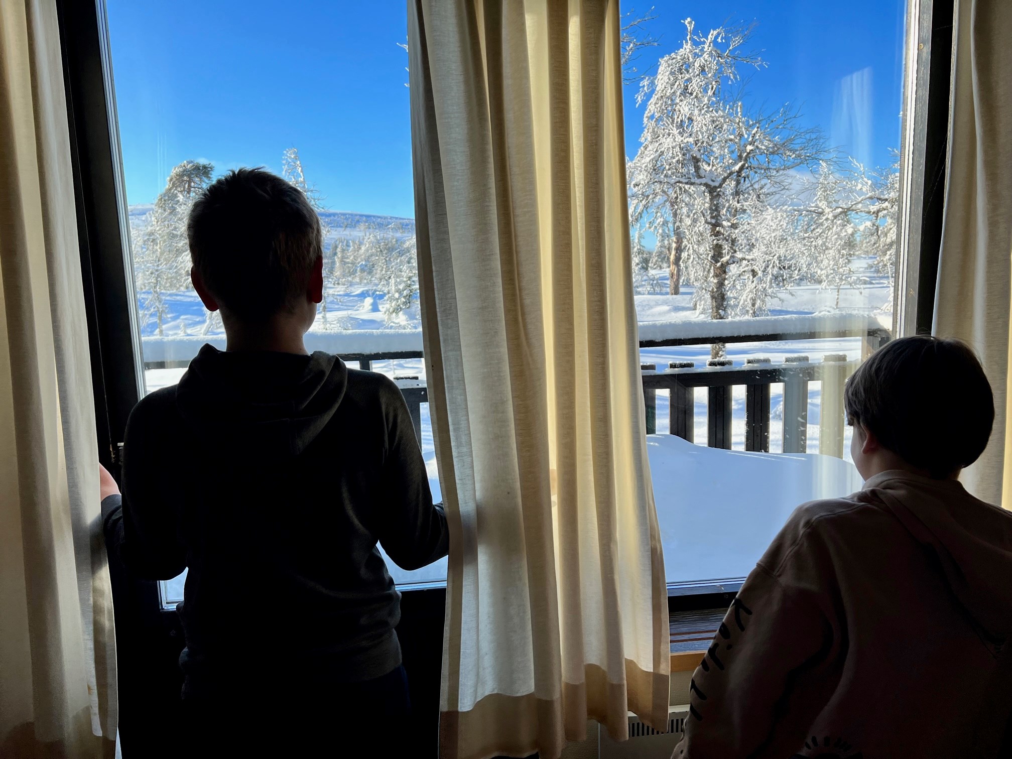 Utsikt från huset mot fjällen