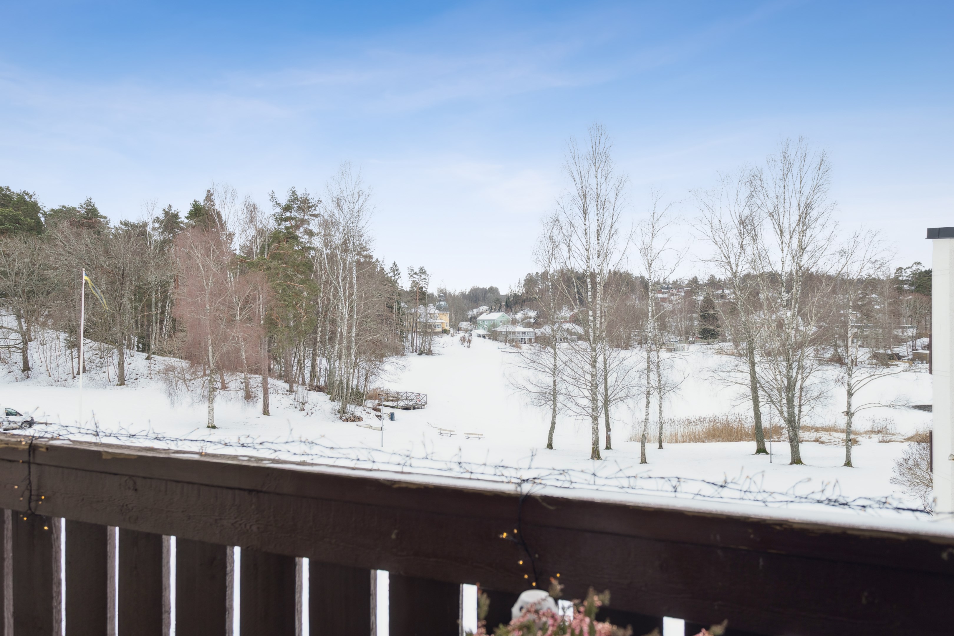 Vyer från balkongen vintertid