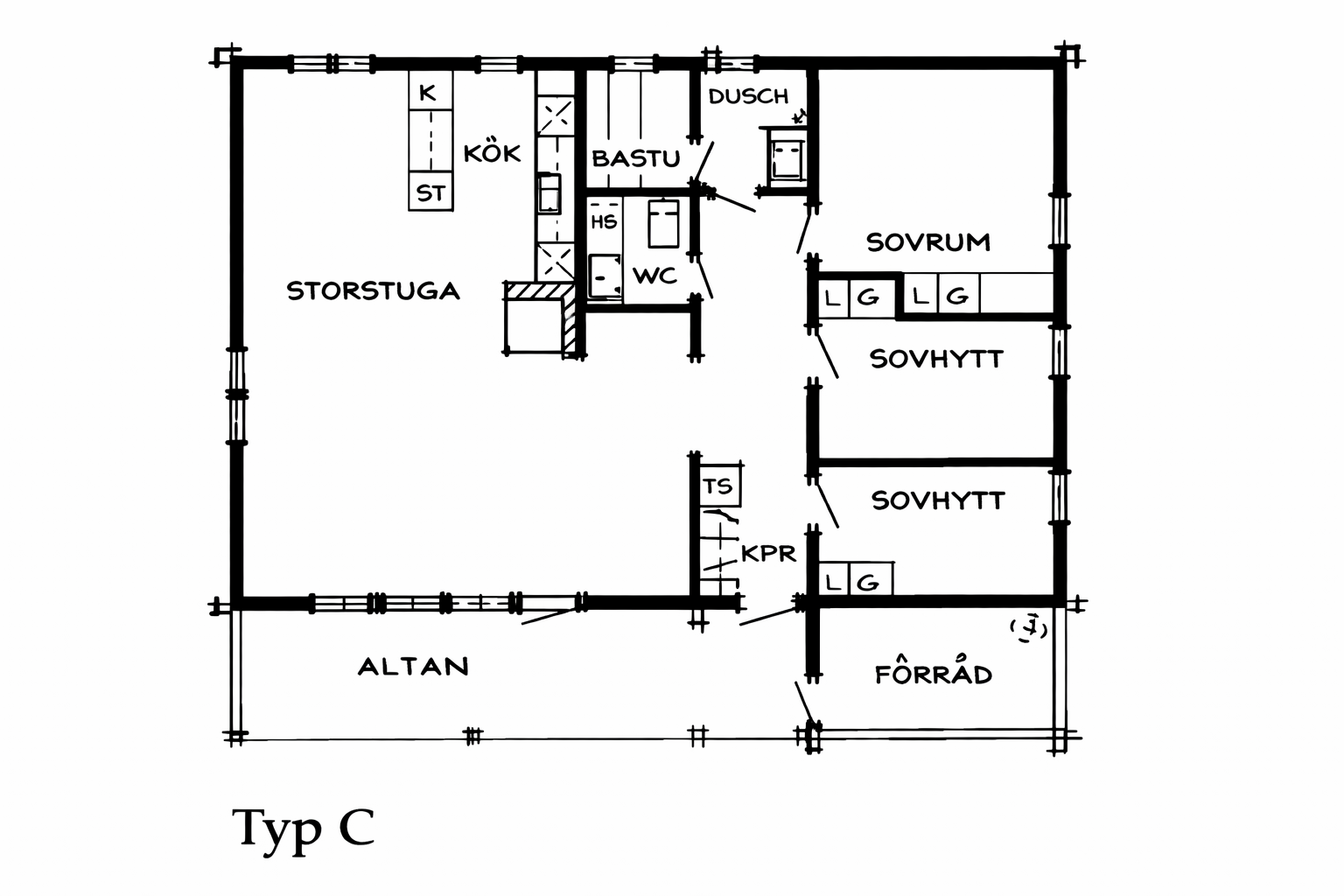 Planlösning Stuga A