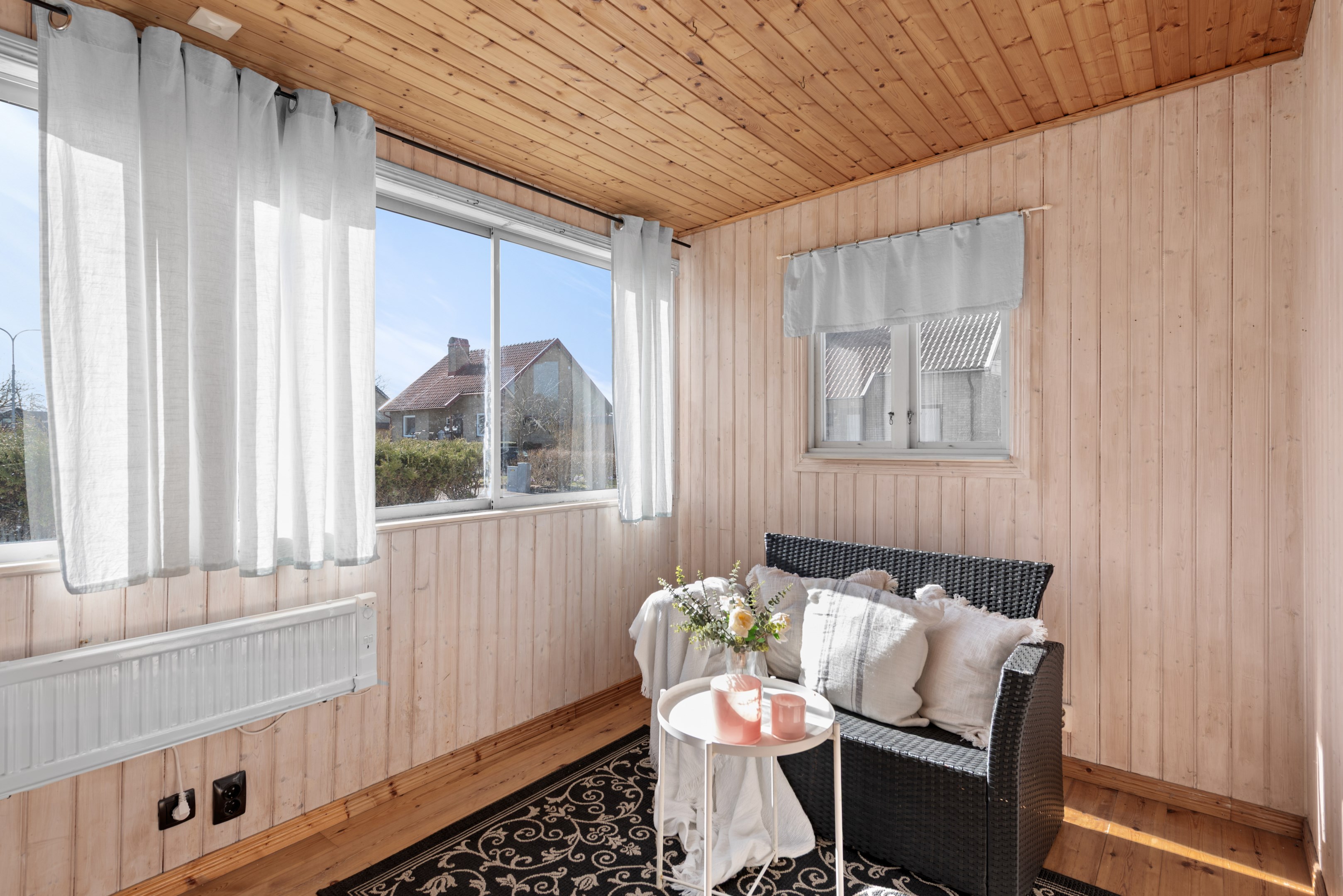 Uterum finns bredvid vardagsrummet