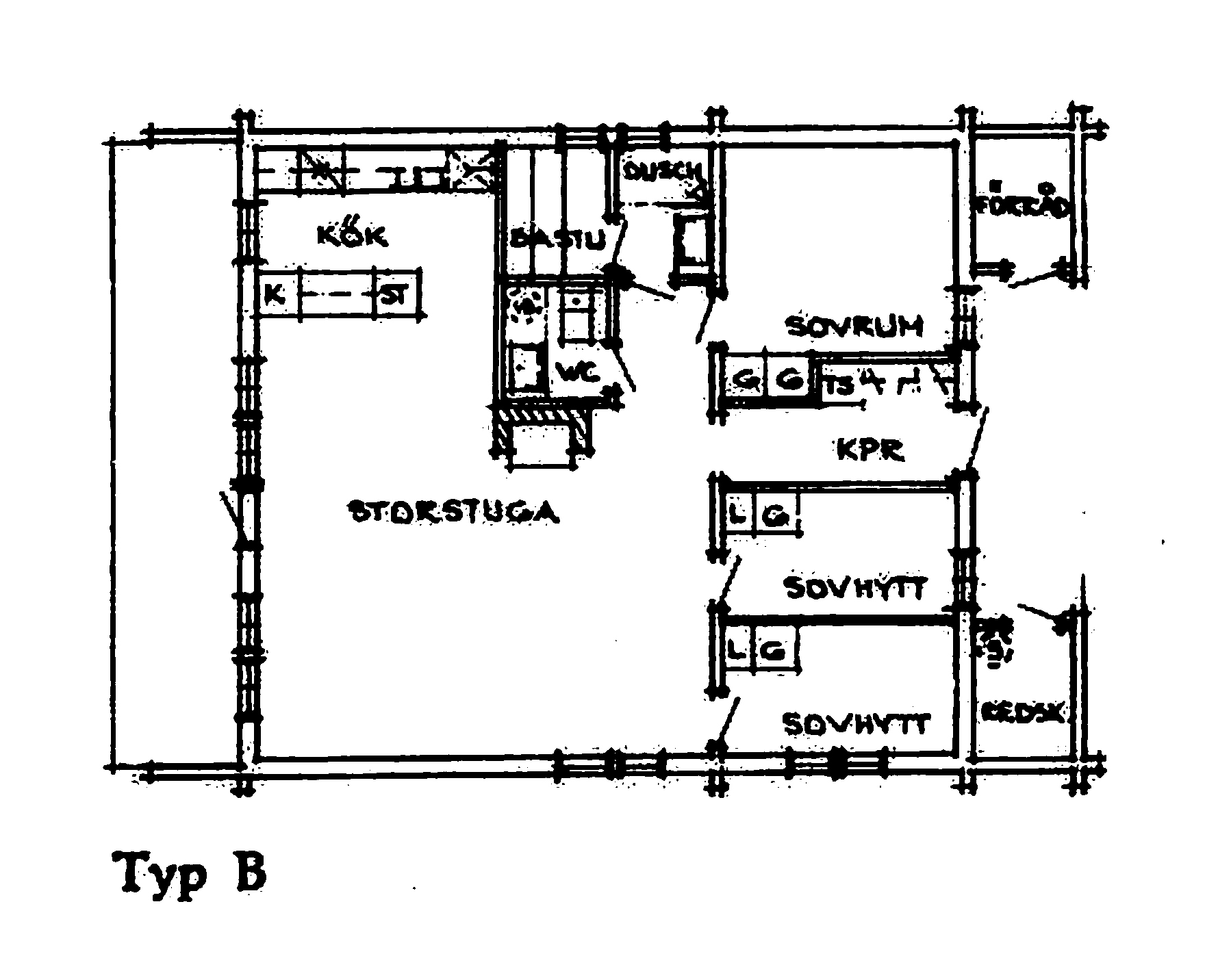 Planritning hustyp B