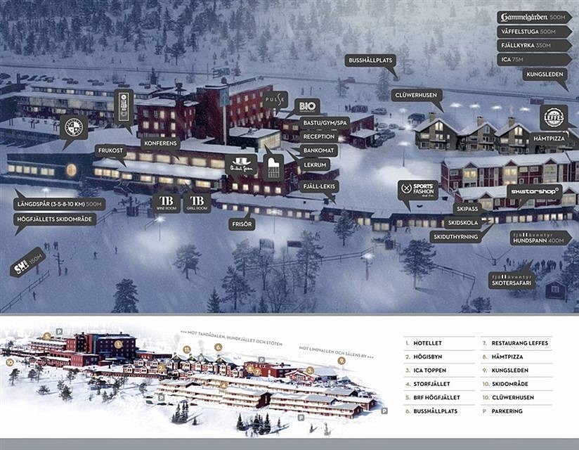 Centrum Högfjället 400 m